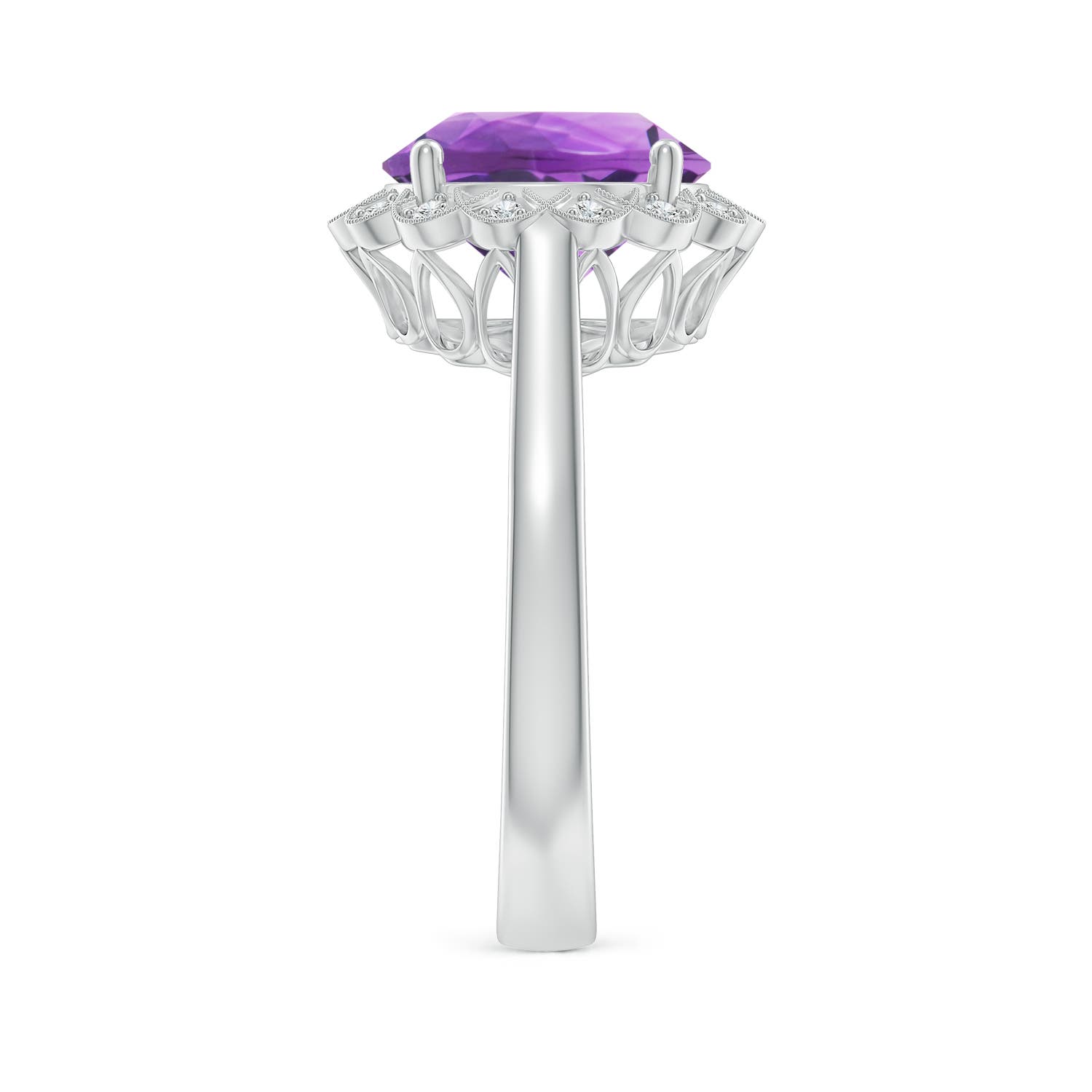 AA- Amethyst / 3.28 CT / 14 KT White Gold