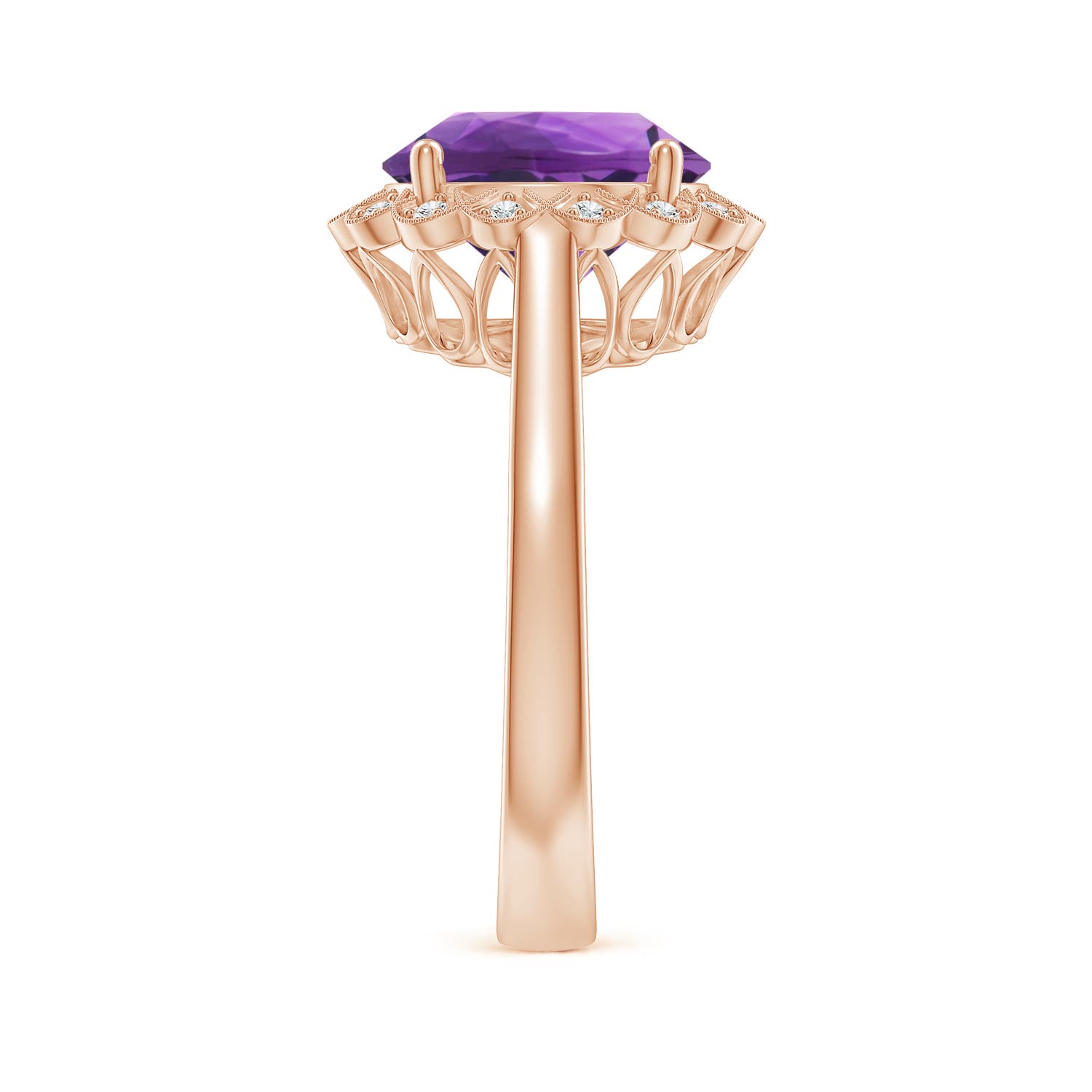 AAA- Amethyst / 3.28 CT / 14 KT Rose Gold