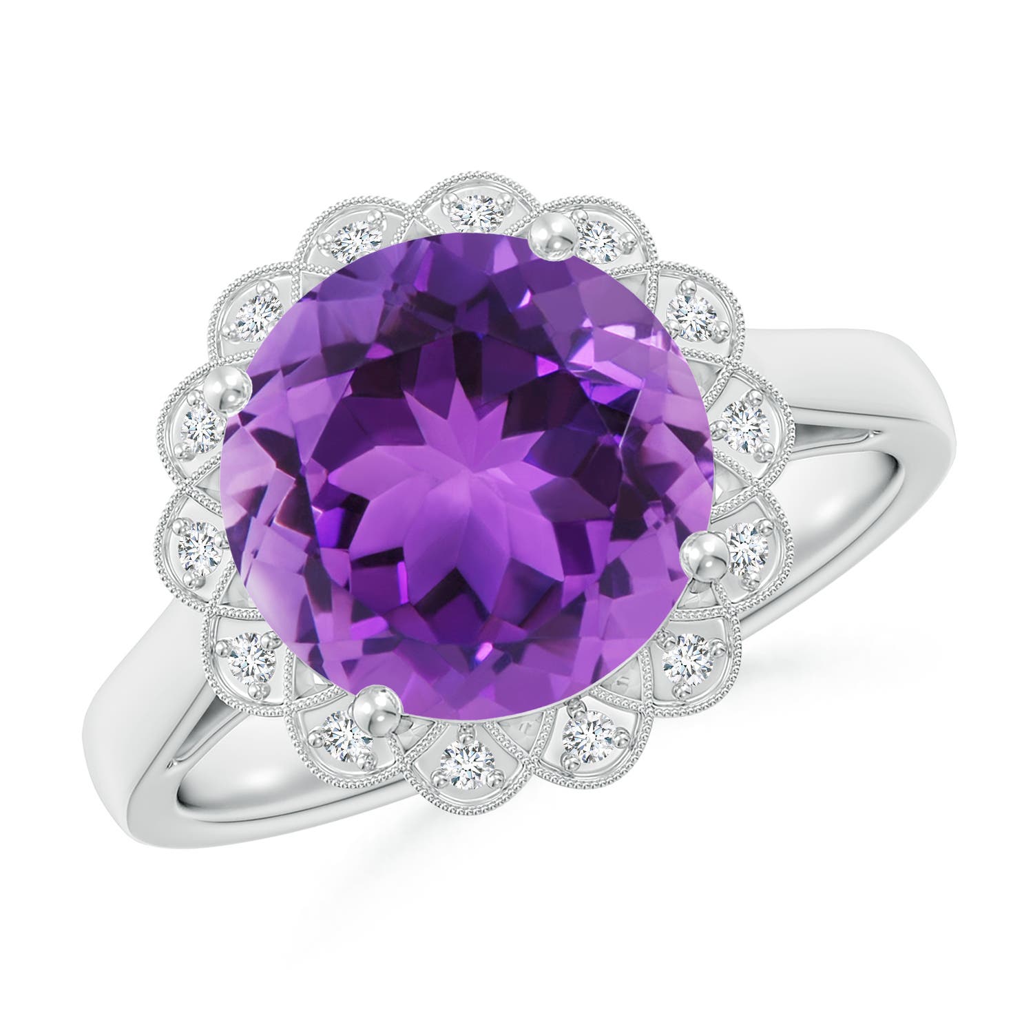 AAA- Amethyst / 3.28 CT / 14 KT White Gold