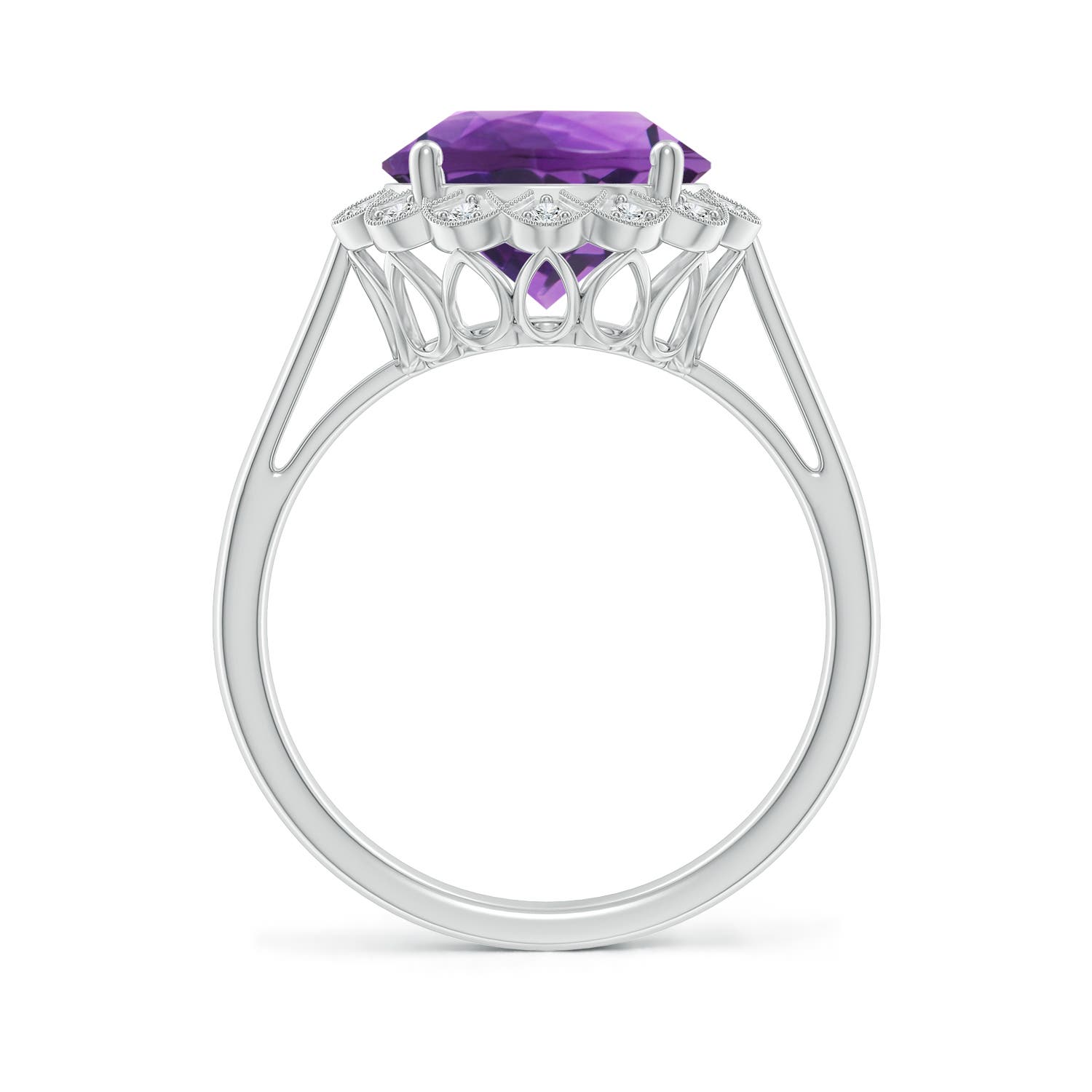 AAA- Amethyst / 3.28 CT / 14 KT White Gold