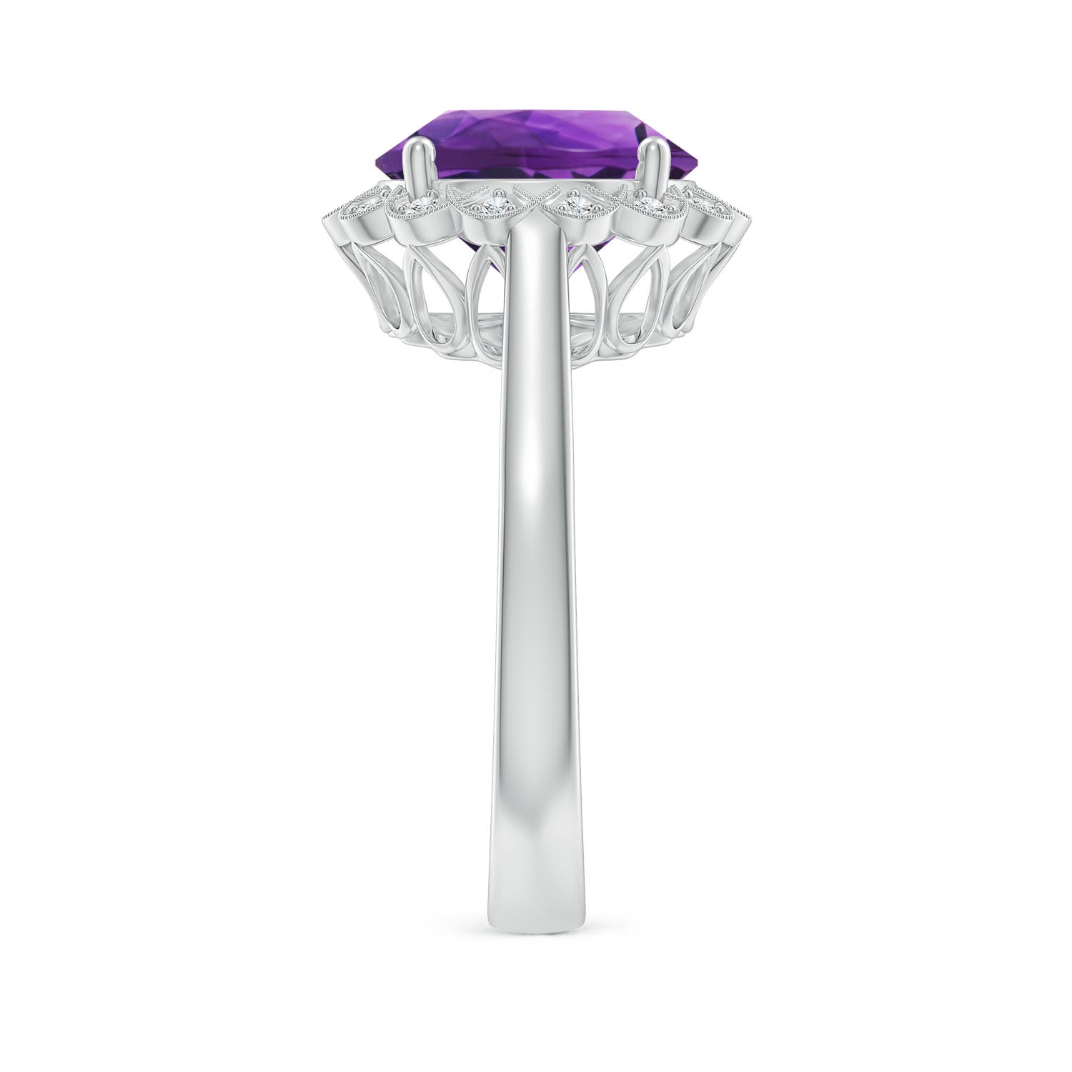 AAAA - Amethyst / 3.28 CT / 14 KT White Gold