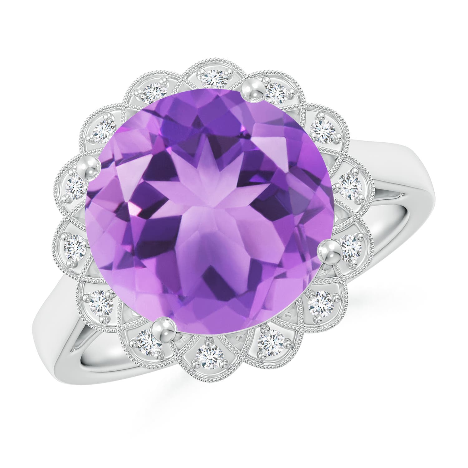 A - Amethyst / 4.86 CT / 14 KT White Gold