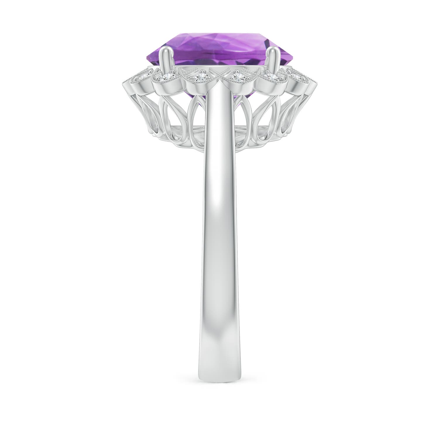 A - Amethyst / 4.86 CT / 14 KT White Gold