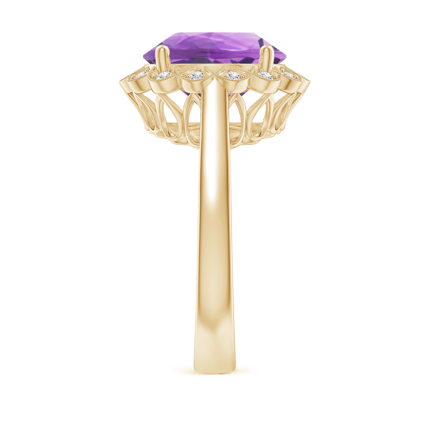 A - Amethyst / 4.86 CT / 14 KT Yellow Gold