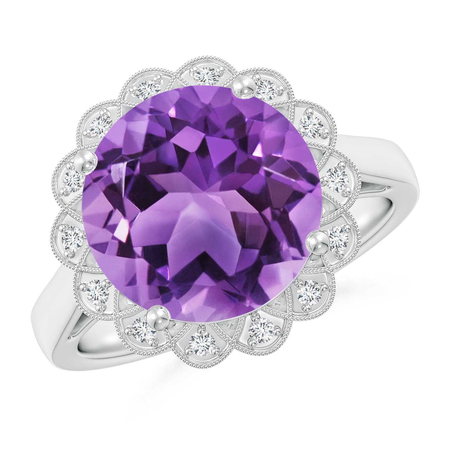 AA- Amethyst / 4.86 CT / 14 KT White Gold