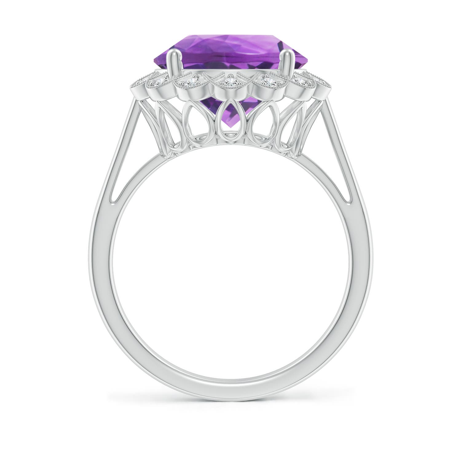 AA - Amethyst / 4.86 CT / 14 KT White Gold