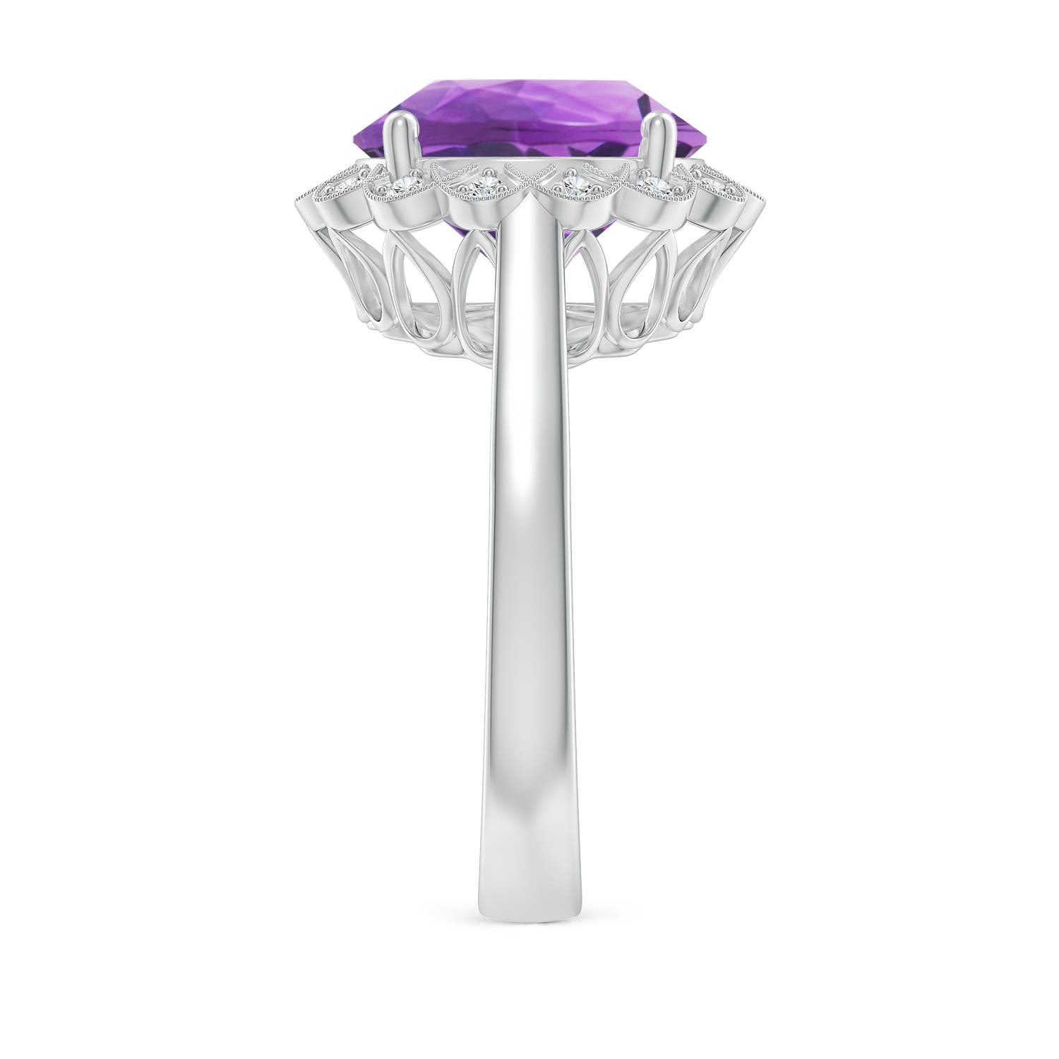 AA- Amethyst / 4.86 CT / 14 KT White Gold