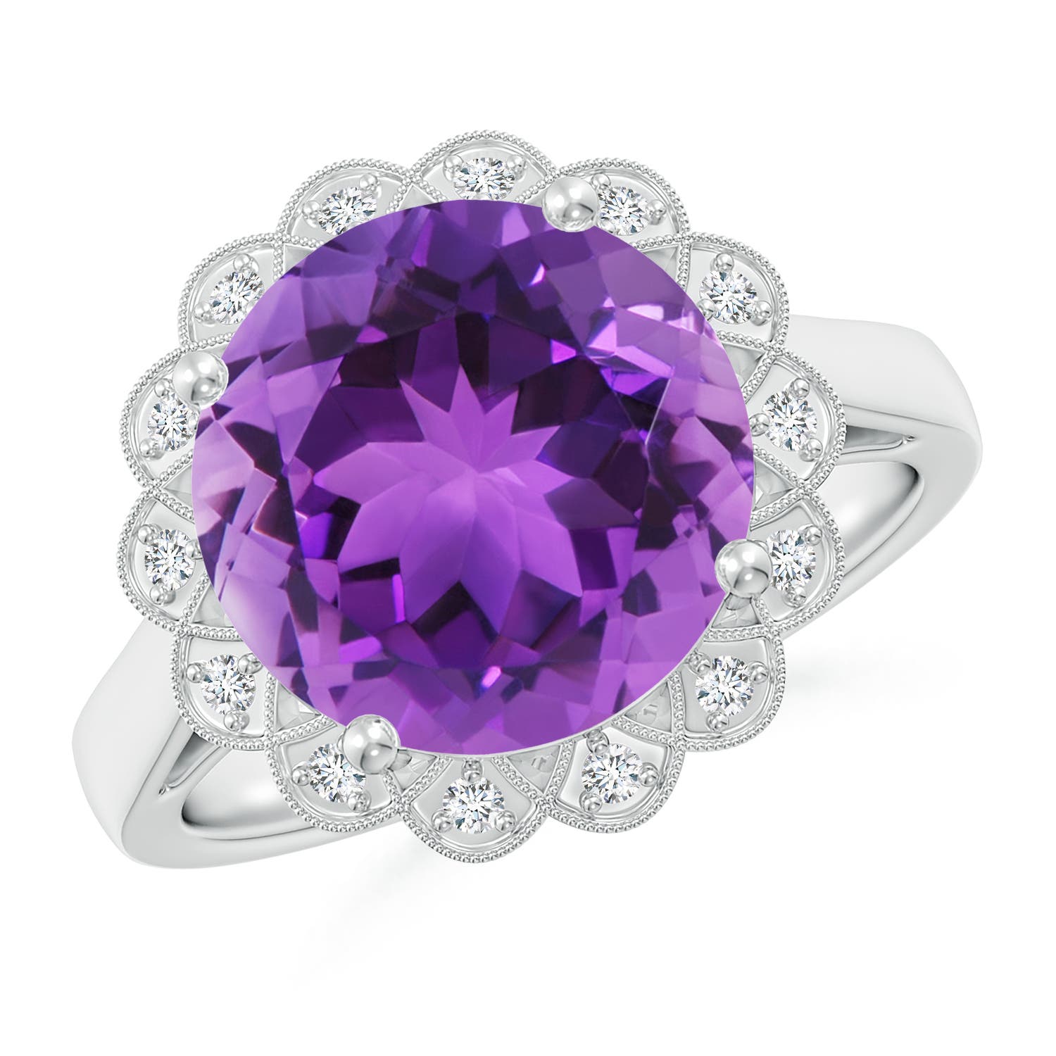 AAA- Amethyst / 4.86 CT / 14 KT White Gold