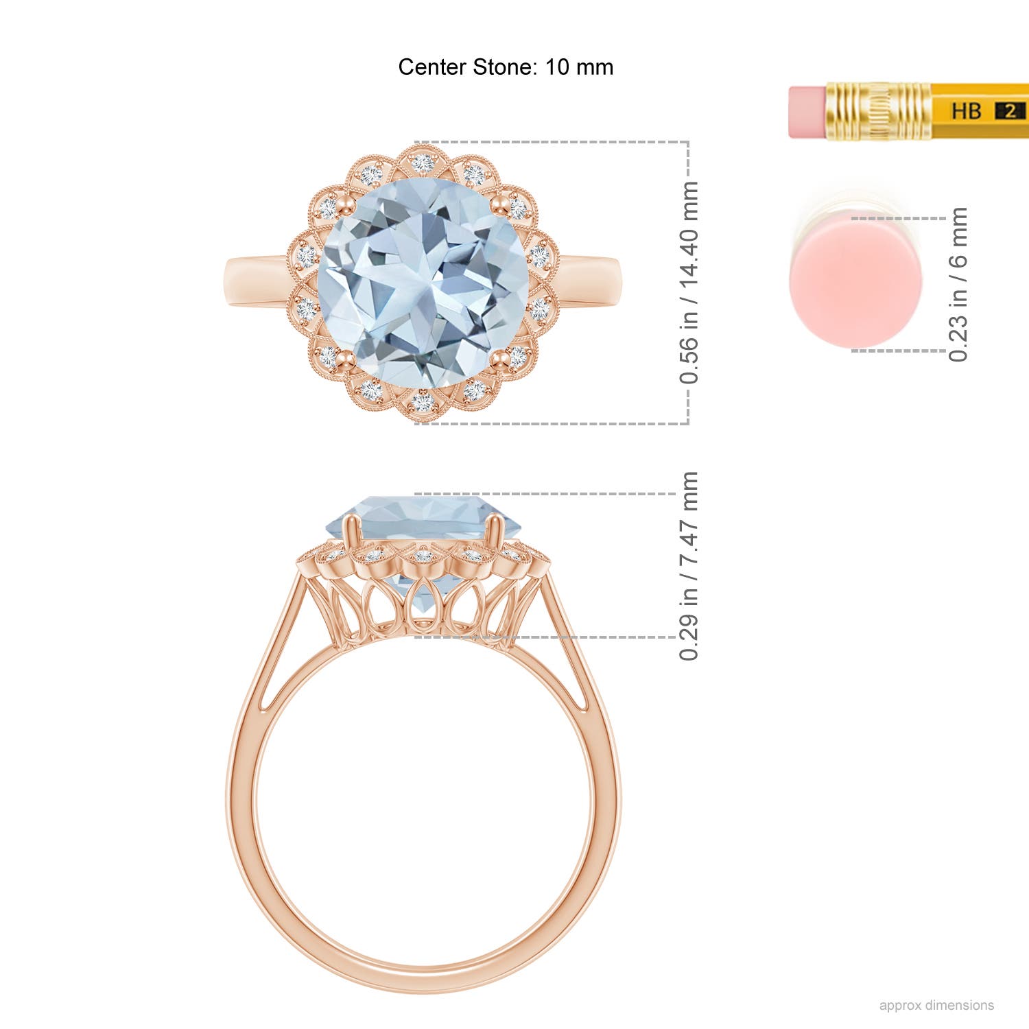 A - Aquamarine / 3.28 CT / 14 KT Rose Gold