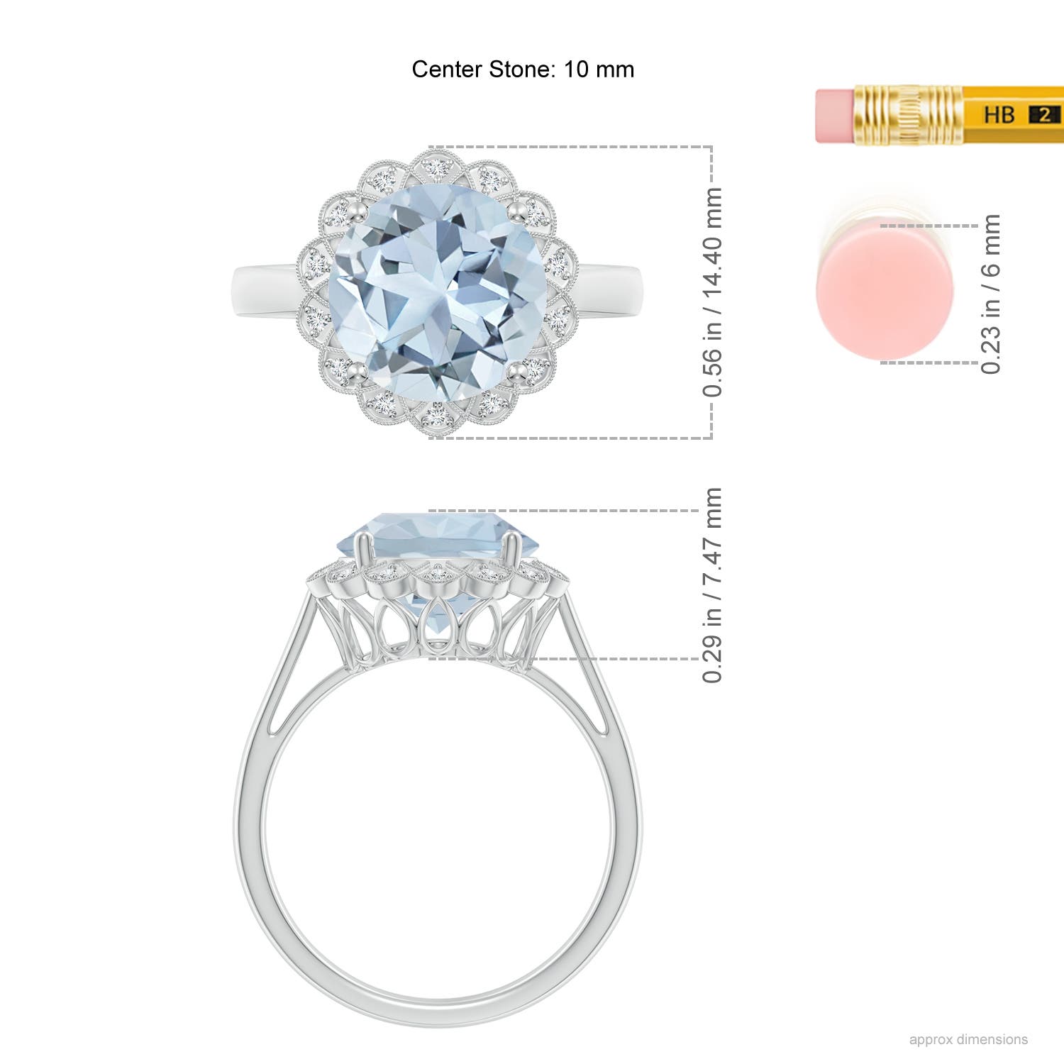 A - Aquamarine / 3.28 CT / 14 KT White Gold