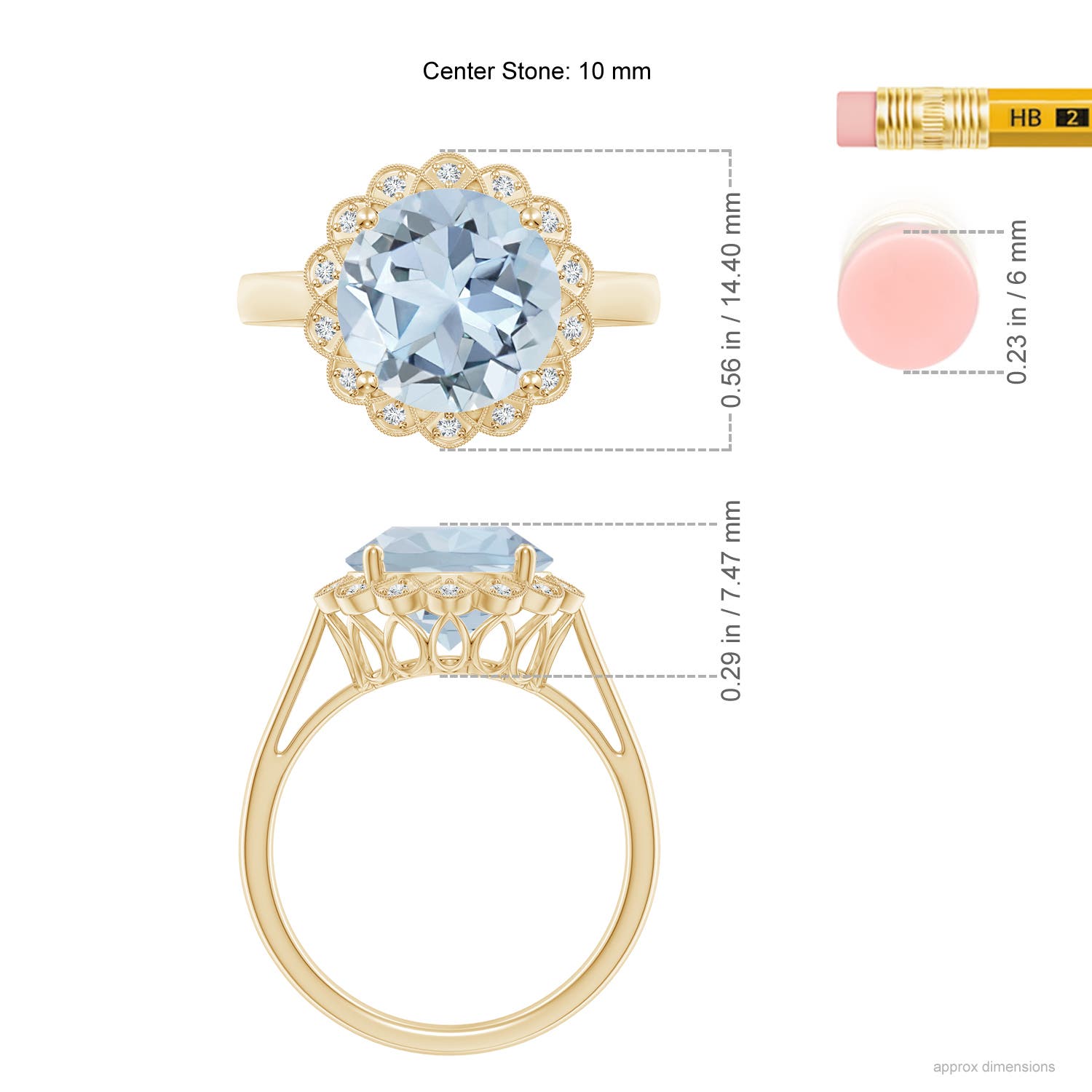 A - Aquamarine / 3.28 CT / 14 KT Yellow Gold