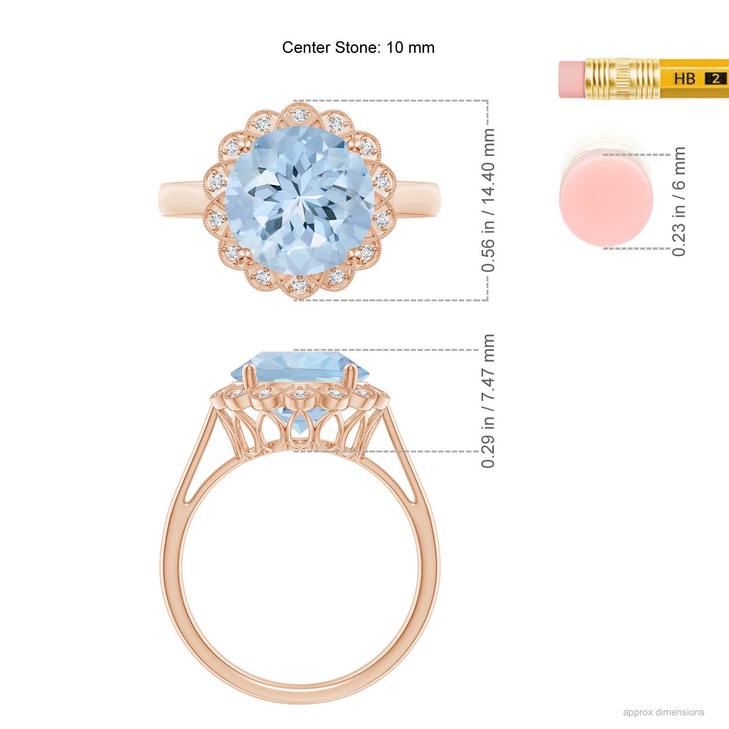 AA - Aquamarine / 3.28 CT / 14 KT Rose Gold