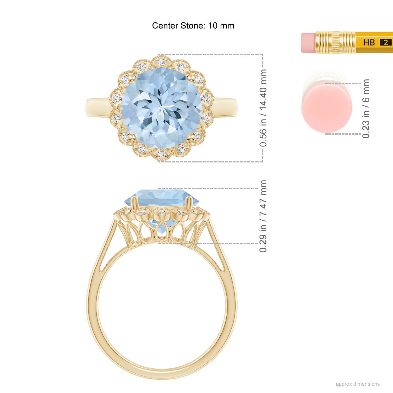 AA - Aquamarine / 3.28 CT / 14 KT Yellow Gold