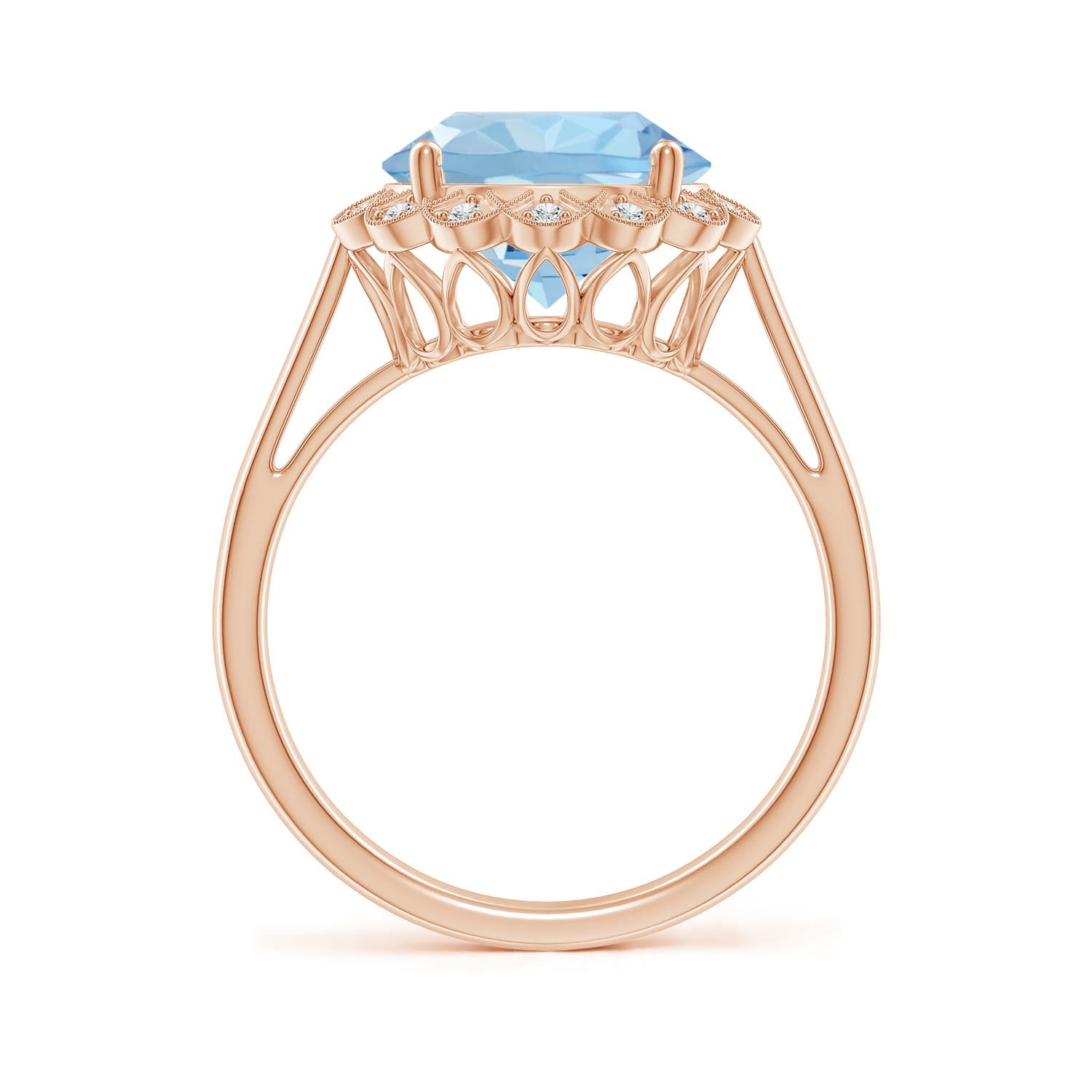 AAA - Aquamarine / 3.28 CT / 14 KT Rose Gold