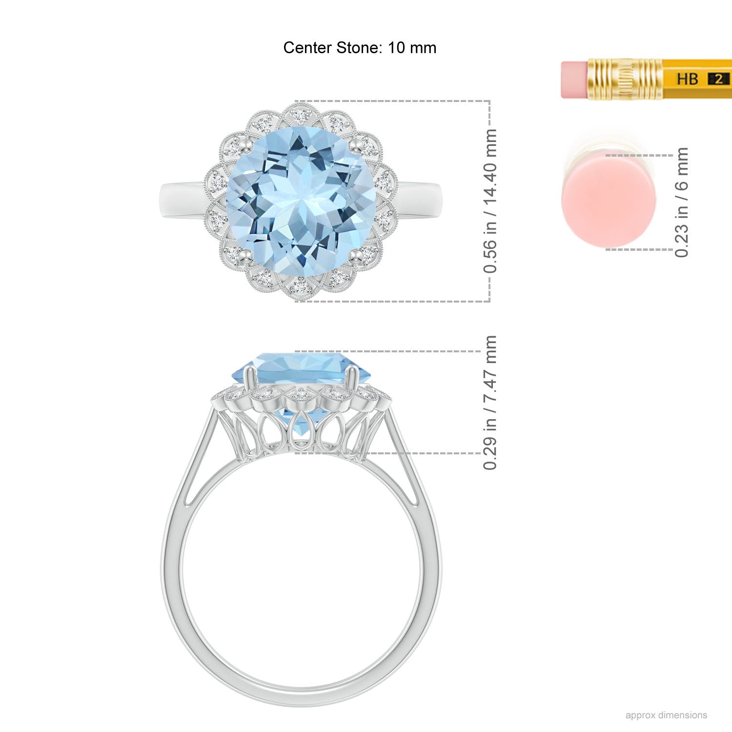 AAA - Aquamarine / 3.28 CT / 14 KT White Gold