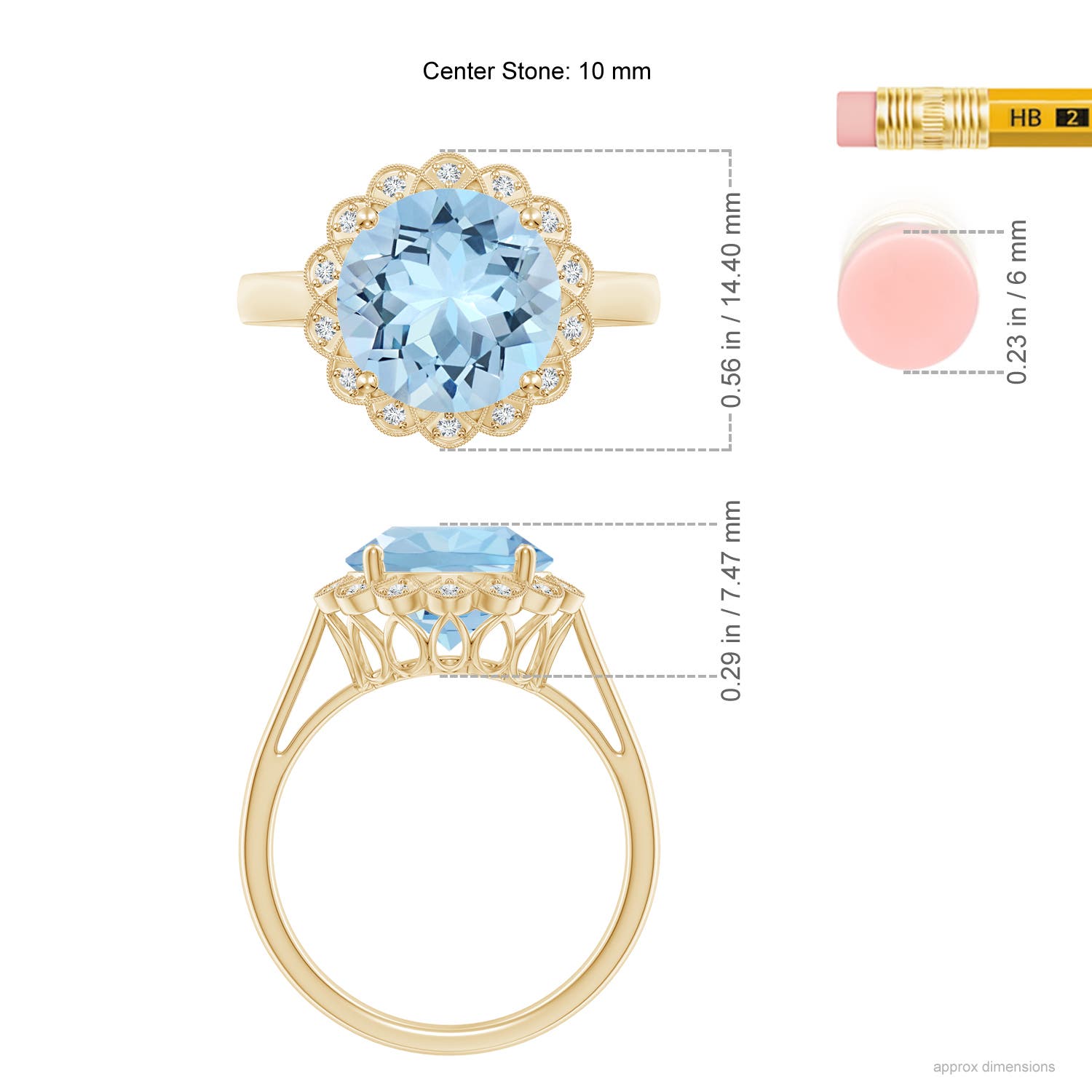 AAA - Aquamarine / 3.28 CT / 14 KT Yellow Gold