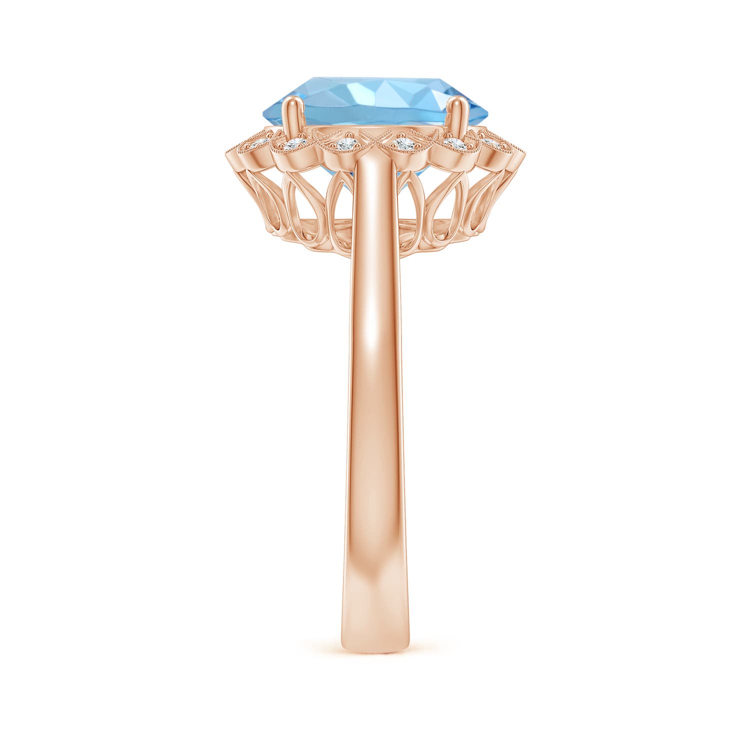 AAAA - Aquamarine / 3.28 CT / 14 KT Rose Gold