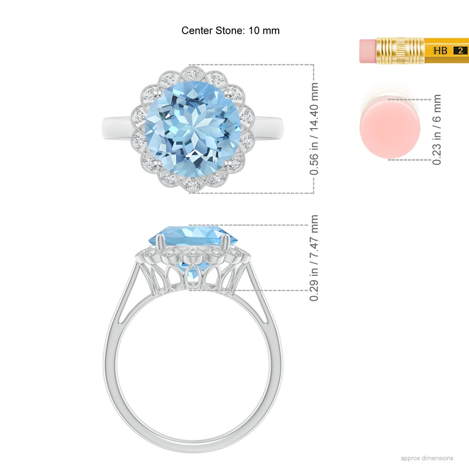 AAAA - Aquamarine / 3.28 CT / 14 KT White Gold