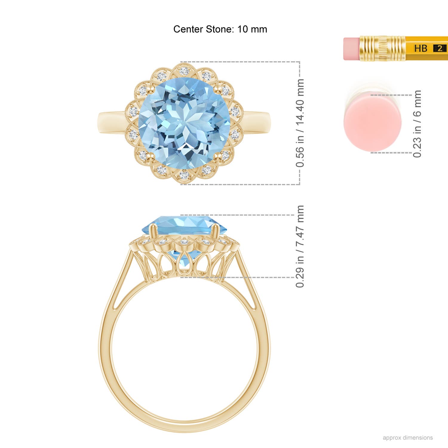 AAAA - Aquamarine / 3.28 CT / 14 KT Yellow Gold