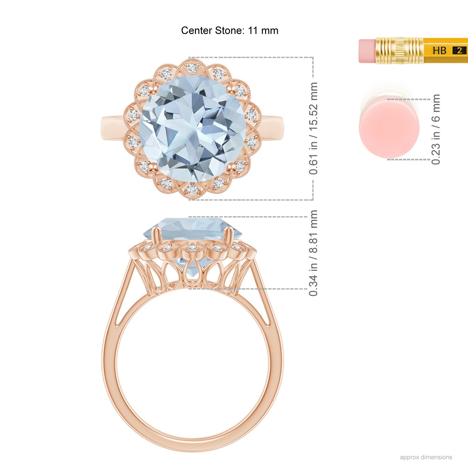 A - Aquamarine / 3.51 CT / 14 KT Rose Gold