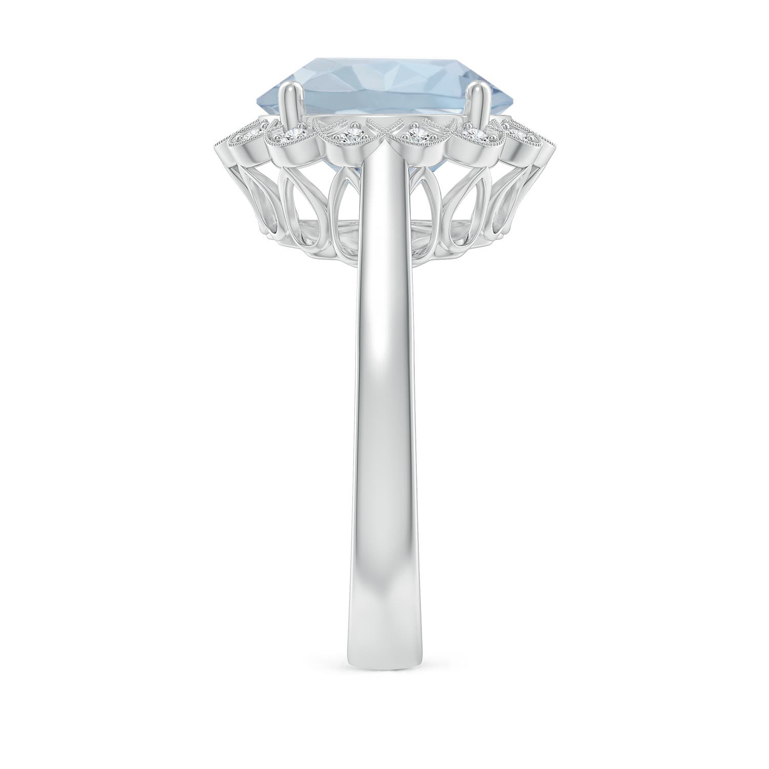 A - Aquamarine / 3.51 CT / 14 KT White Gold