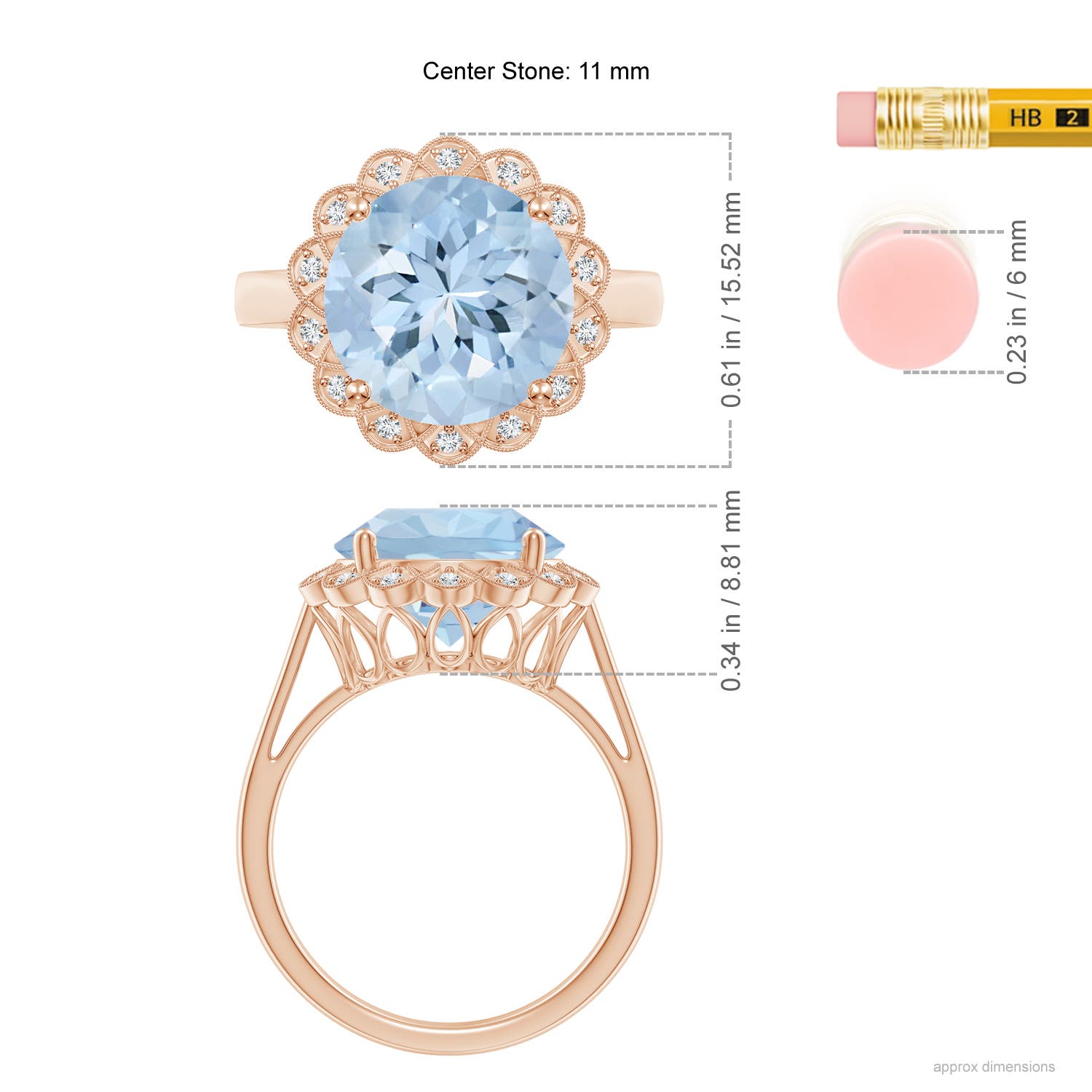 AA - Aquamarine / 3.51 CT / 14 KT Rose Gold