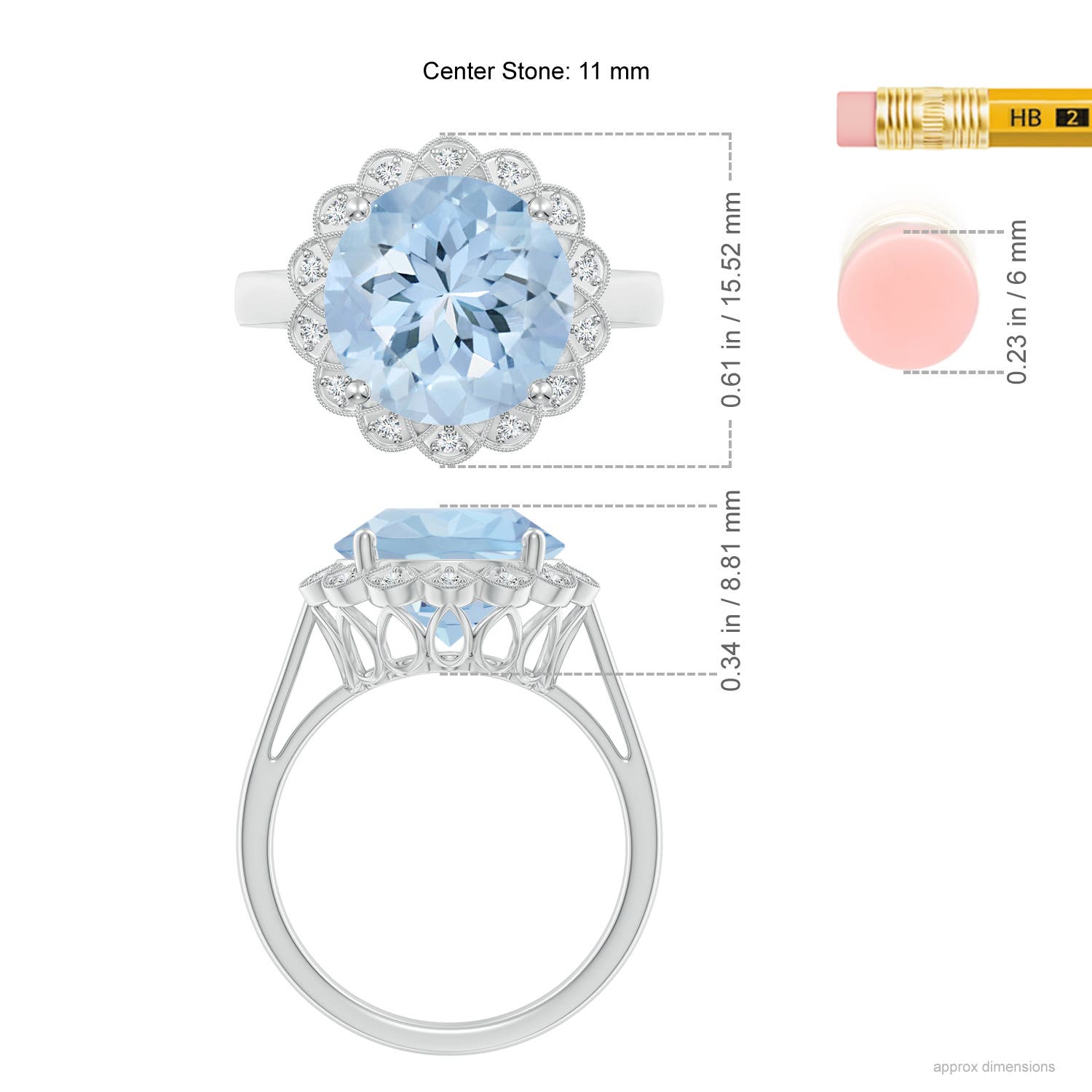 AA - Aquamarine / 3.51 CT / 14 KT White Gold