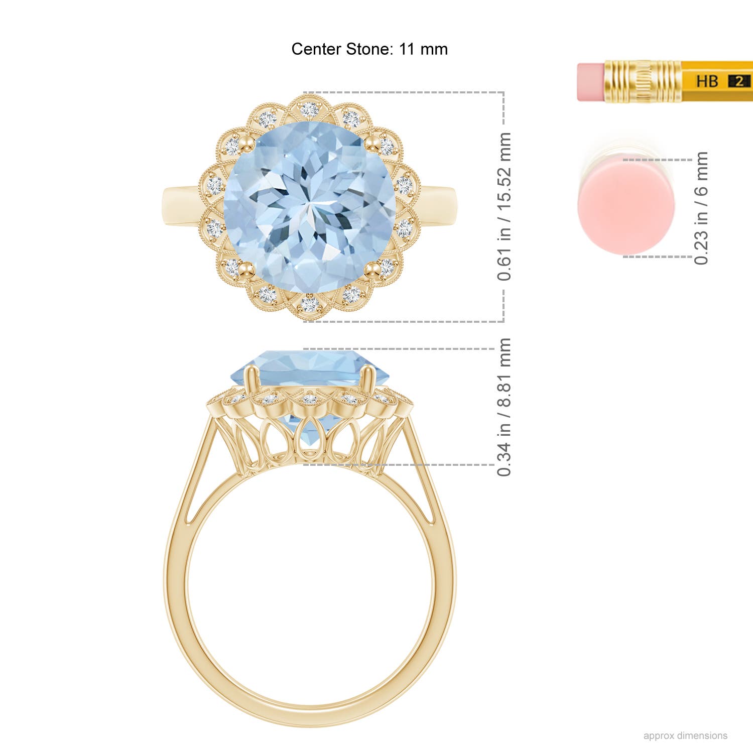 AA - Aquamarine / 3.51 CT / 14 KT Yellow Gold