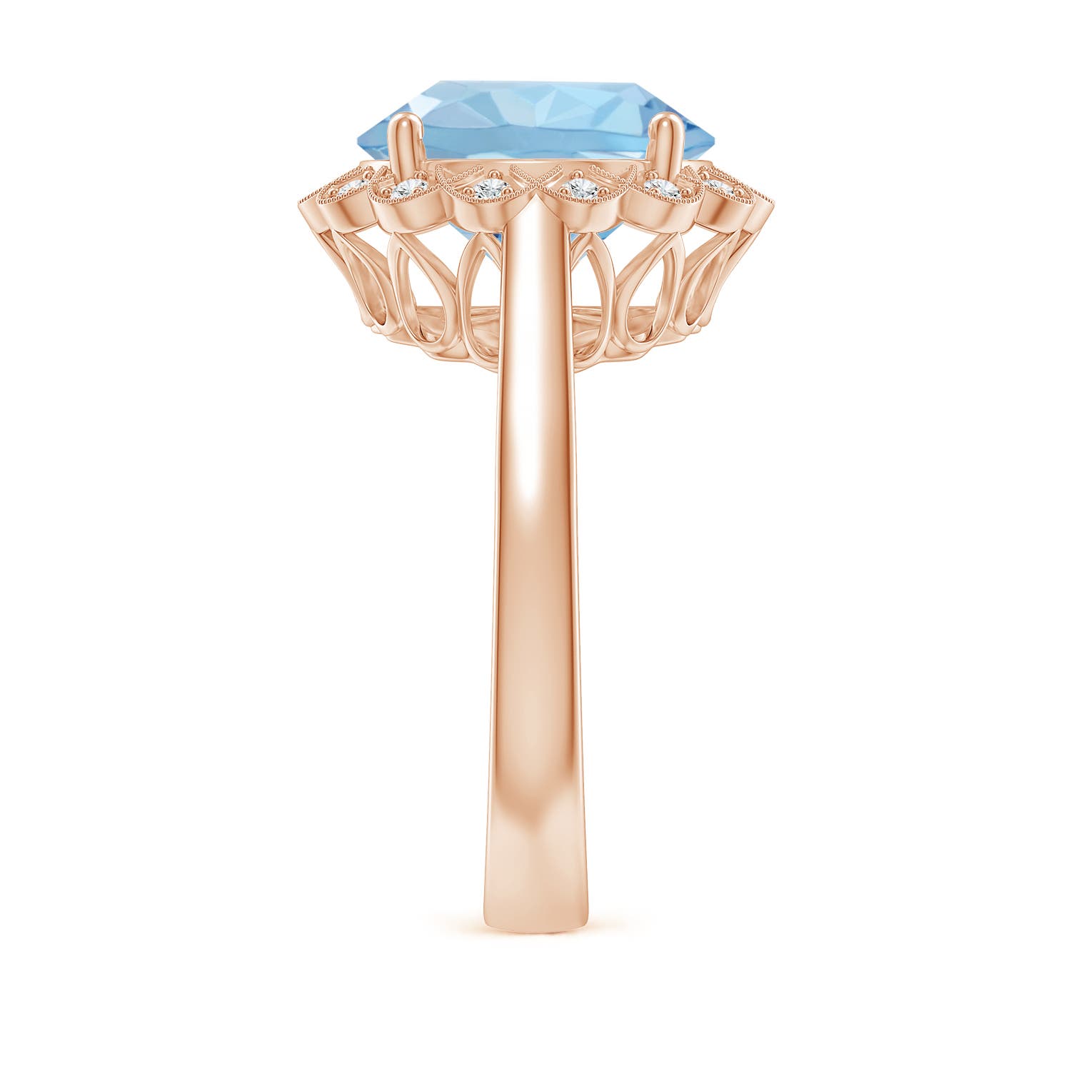 AAA - Aquamarine / 3.51 CT / 14 KT Rose Gold