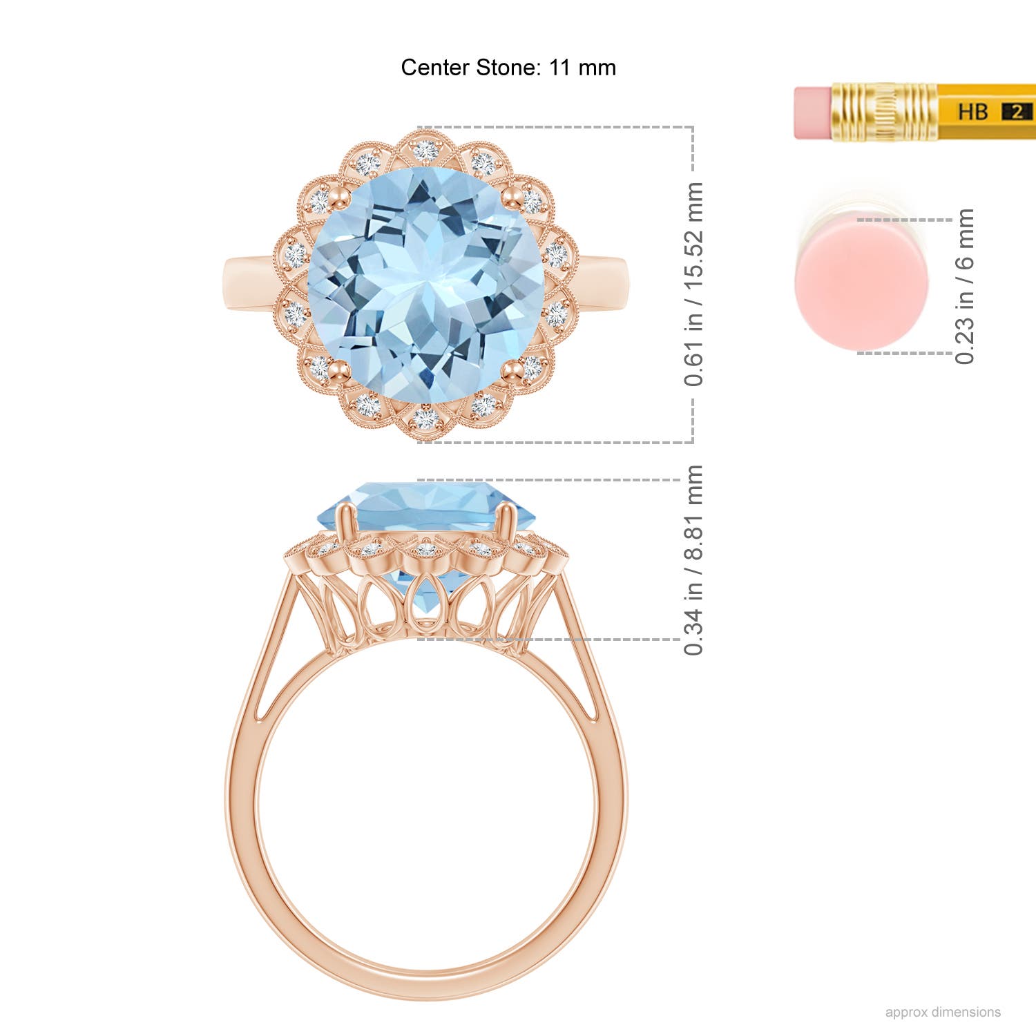 AAA - Aquamarine / 3.51 CT / 14 KT Rose Gold