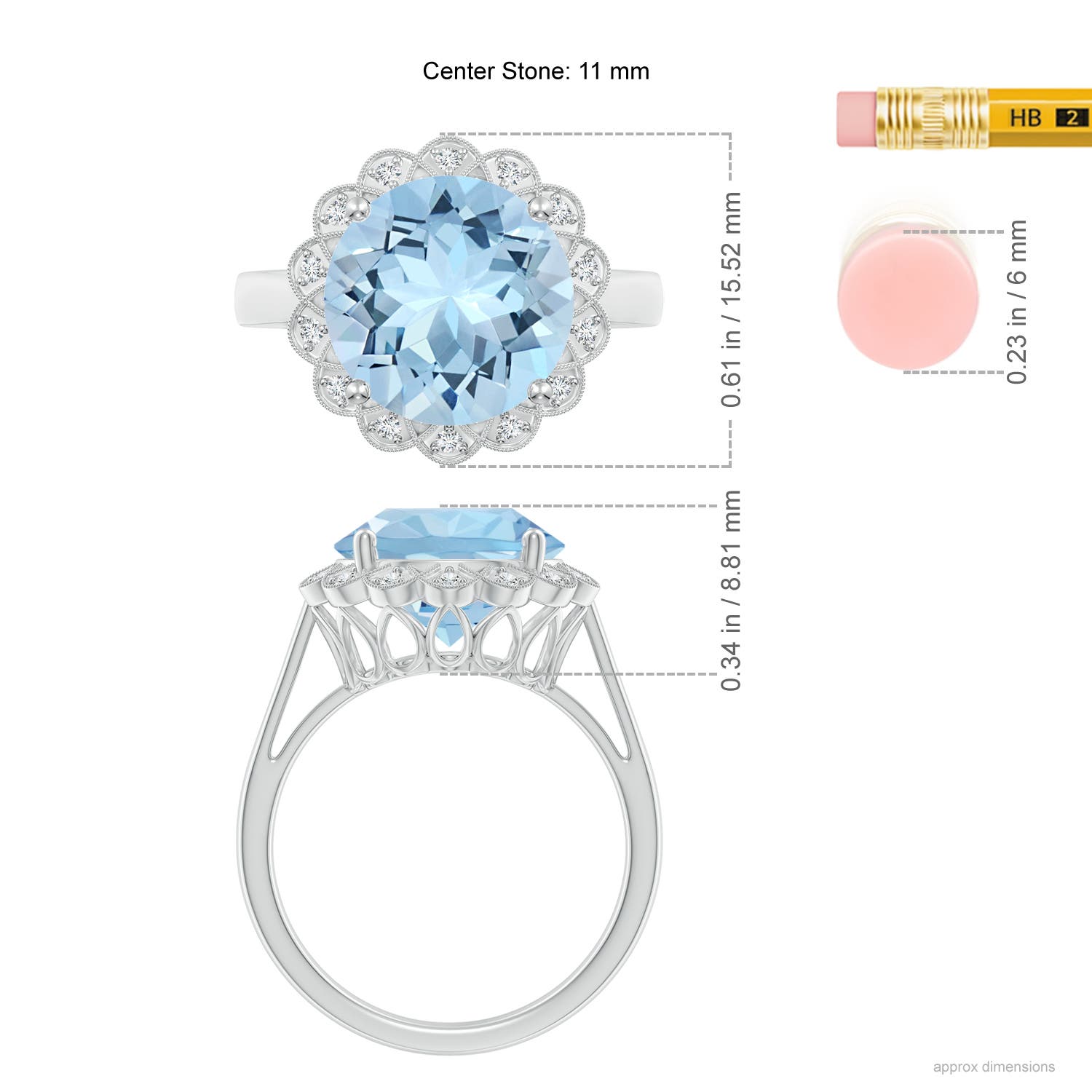 AAA - Aquamarine / 3.51 CT / 14 KT White Gold