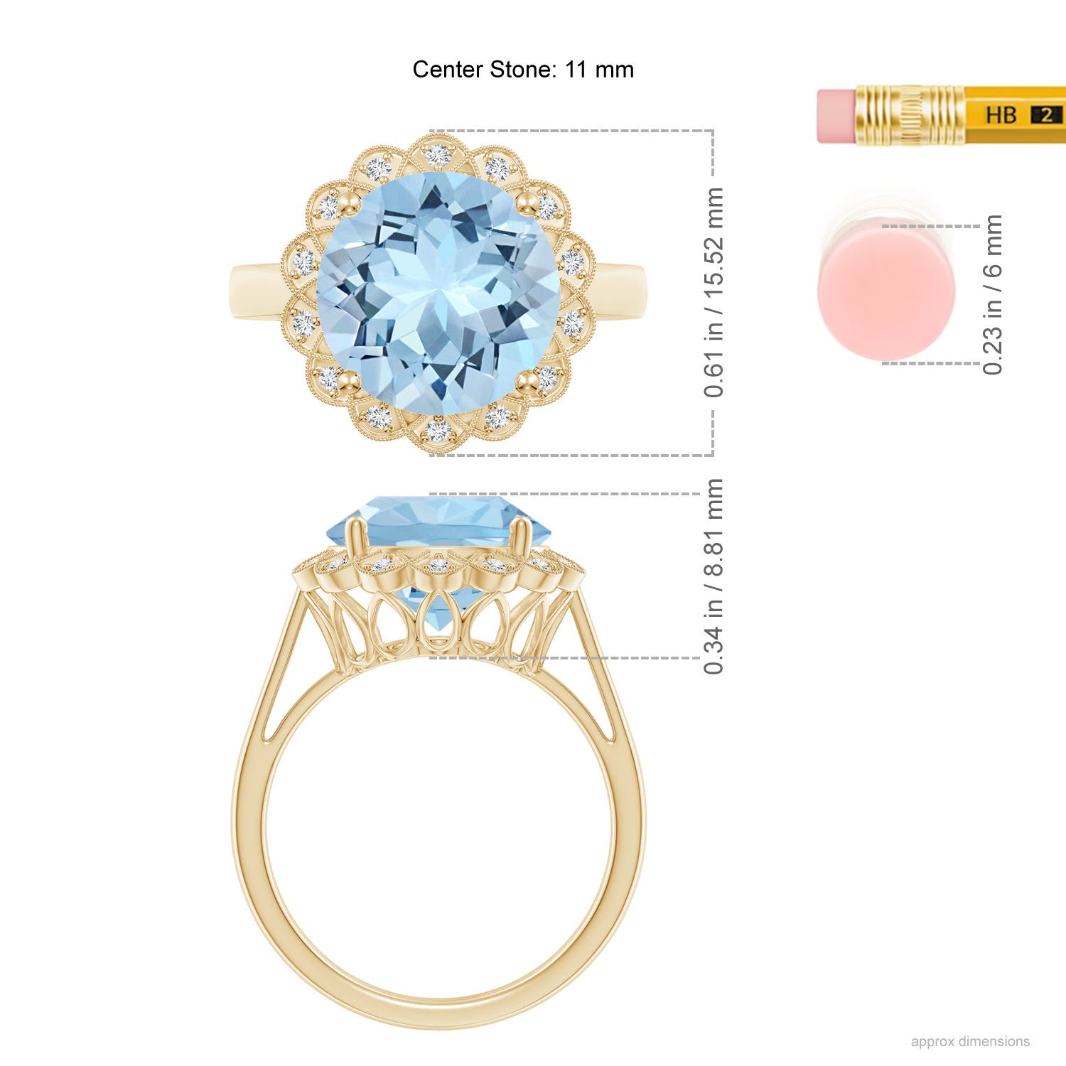 AAA - Aquamarine / 3.51 CT / 14 KT Yellow Gold