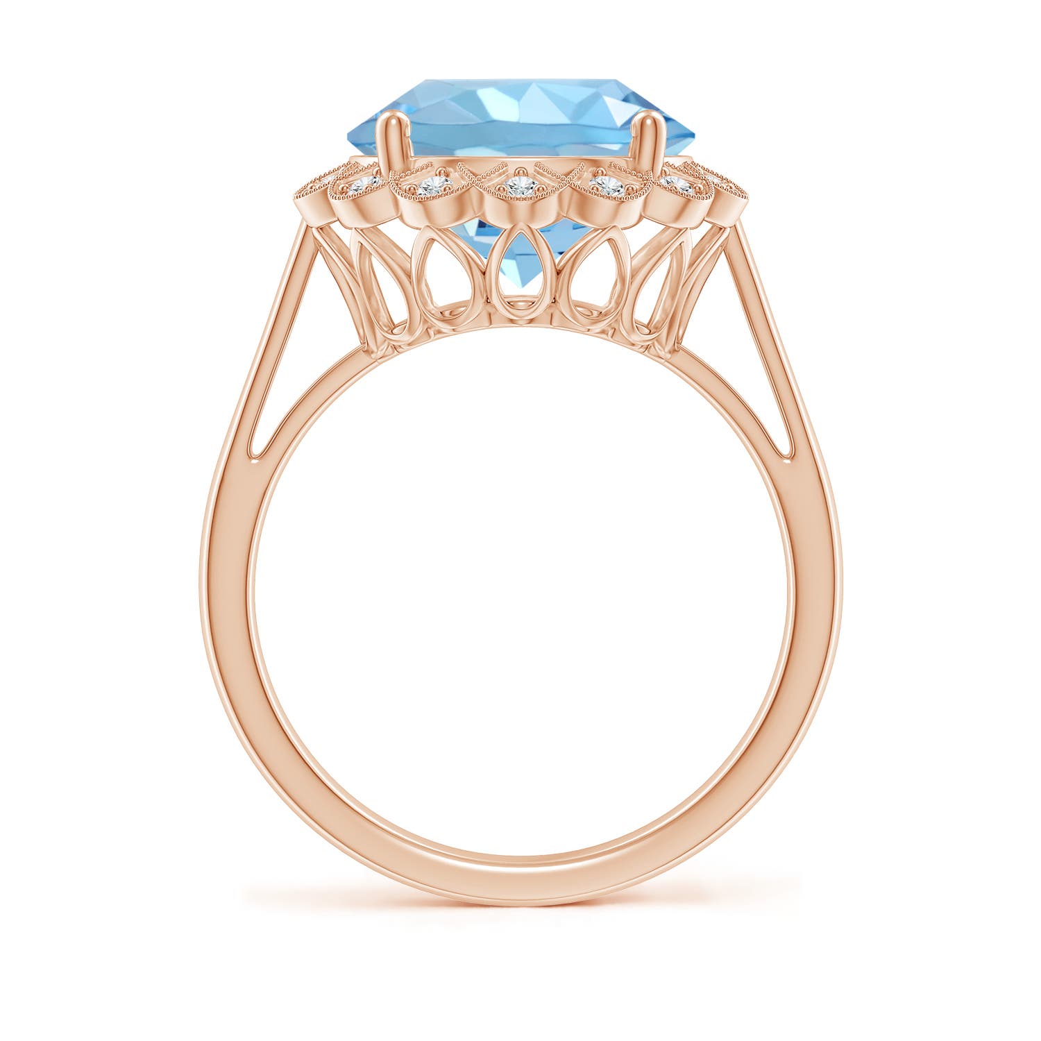 AAAA - Aquamarine / 3.51 CT / 14 KT Rose Gold