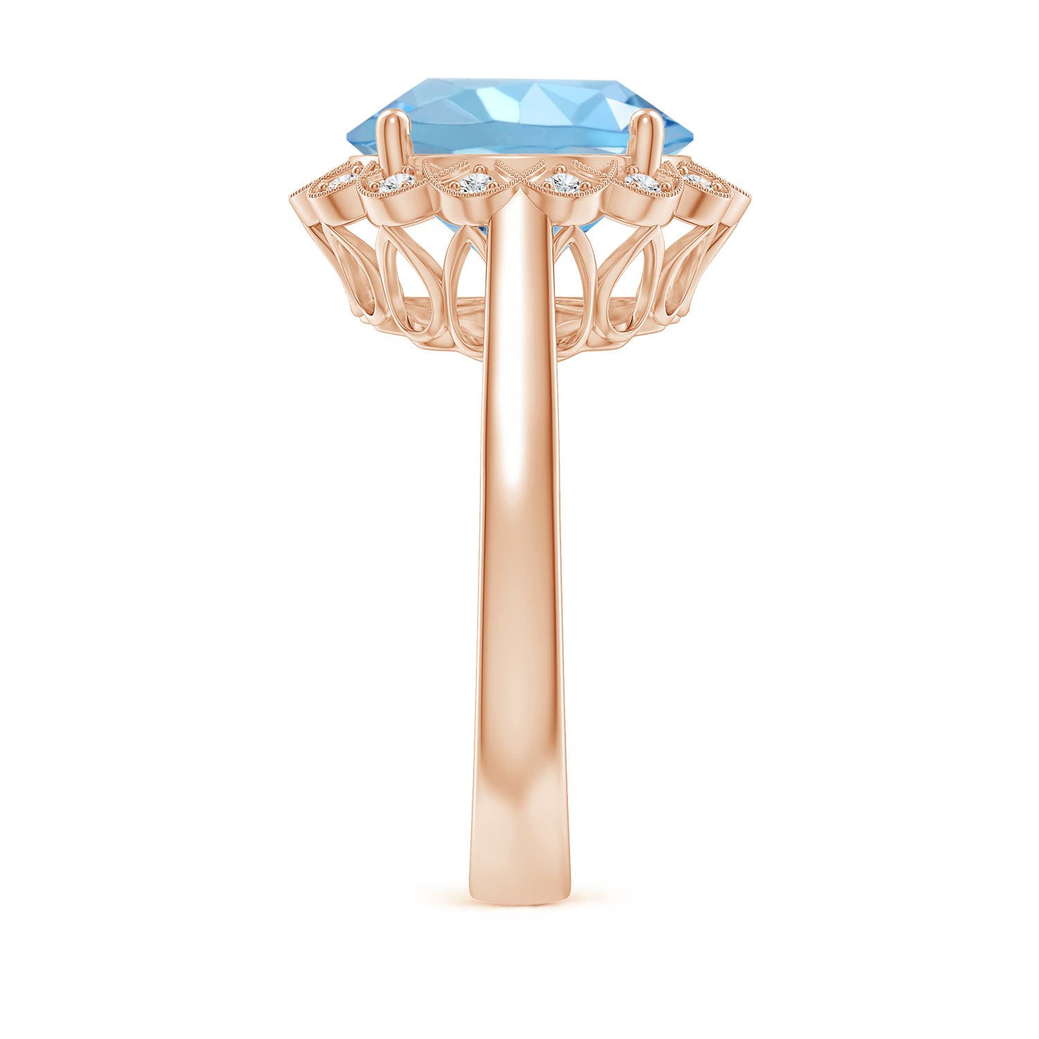 AAAA - Aquamarine / 3.51 CT / 14 KT Rose Gold