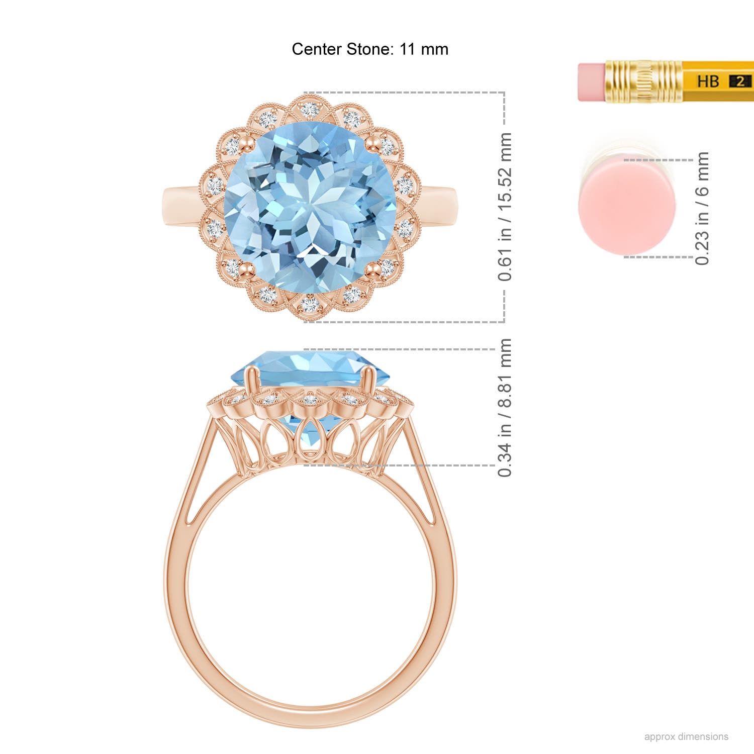 AAAA - Aquamarine / 3.51 CT / 14 KT Rose Gold