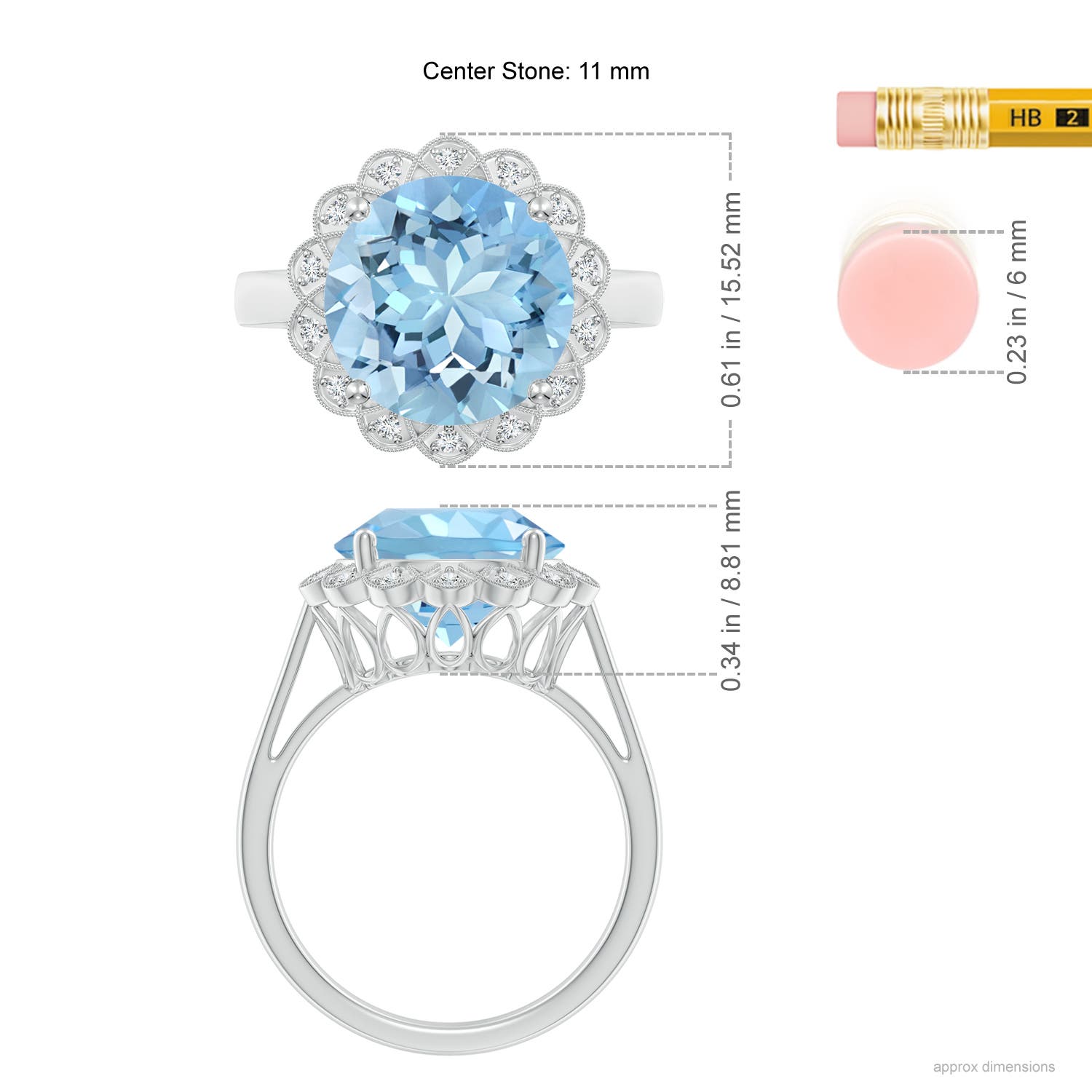 AAAA - Aquamarine / 3.51 CT / 14 KT White Gold