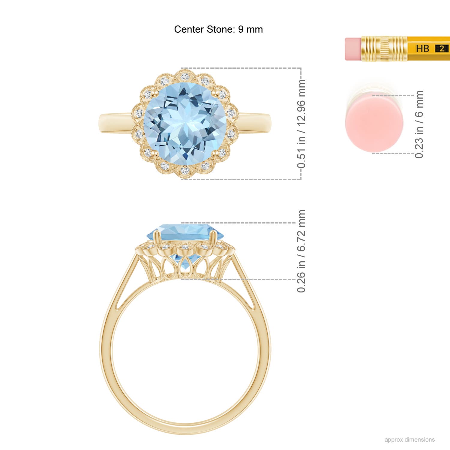 AAA - Aquamarine / 2.37 CT / 14 KT Yellow Gold