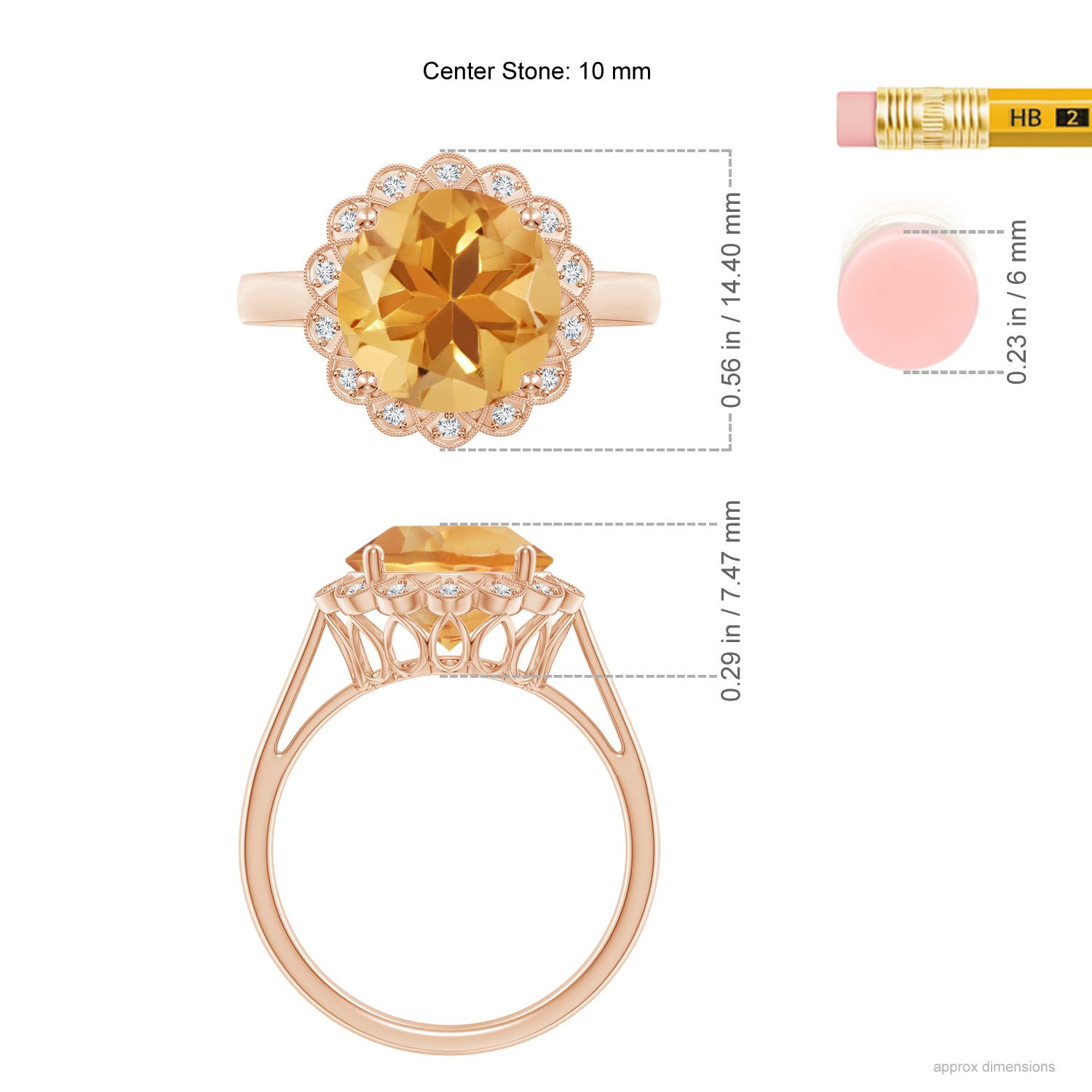 A - Citrine / 3.28 CT / 14 KT Rose Gold