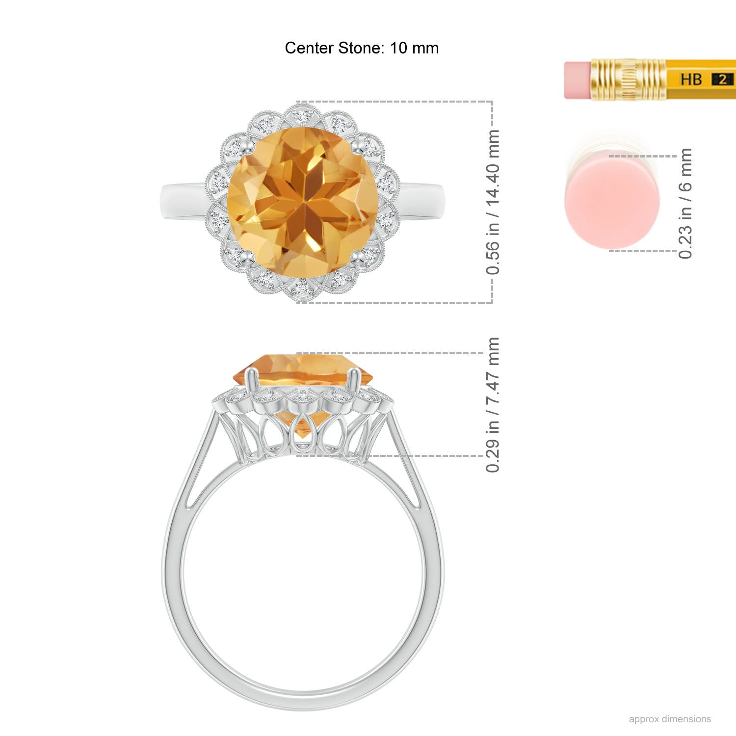 A - Citrine / 3.28 CT / 14 KT White Gold