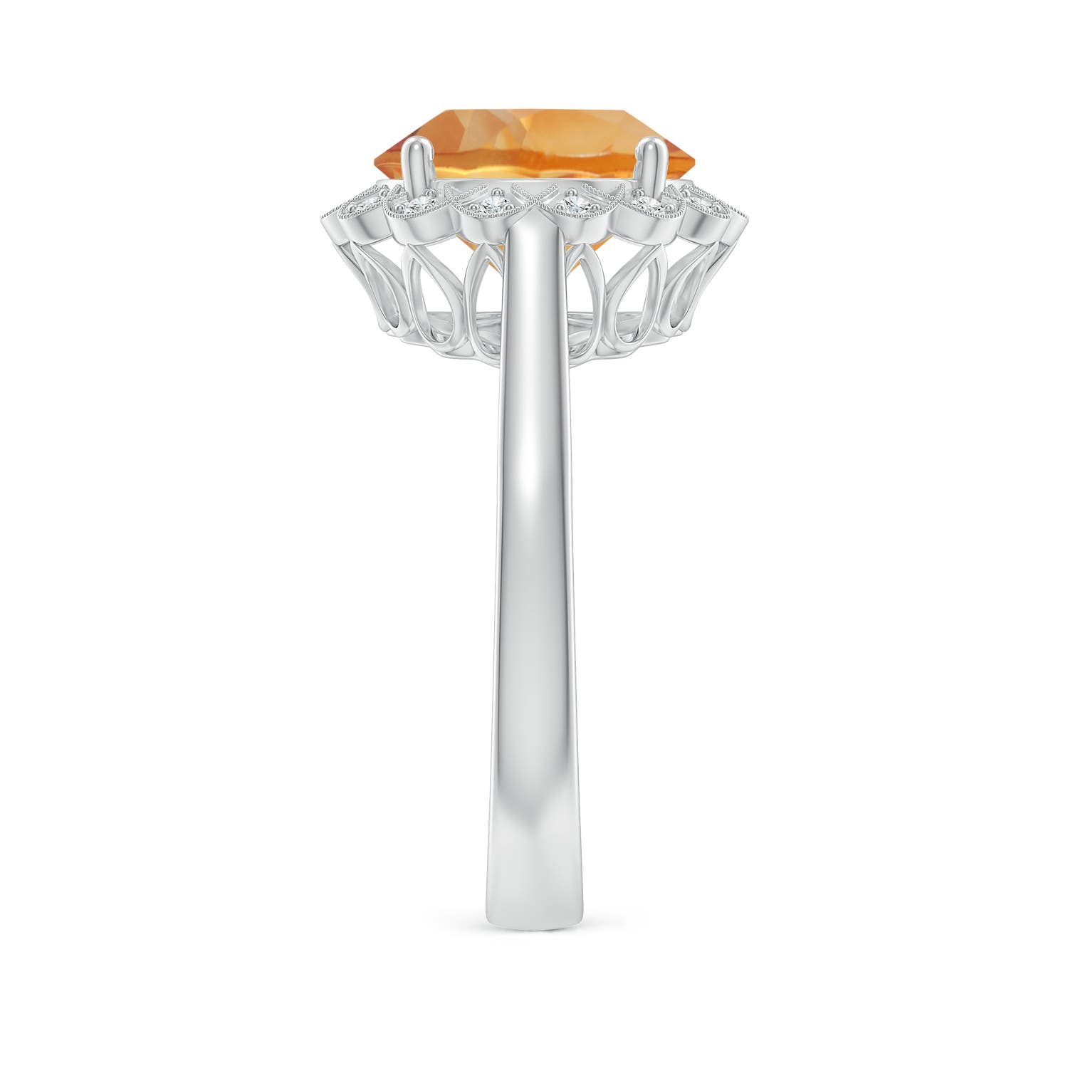 AA - Citrine / 3.28 CT / 14 KT White Gold