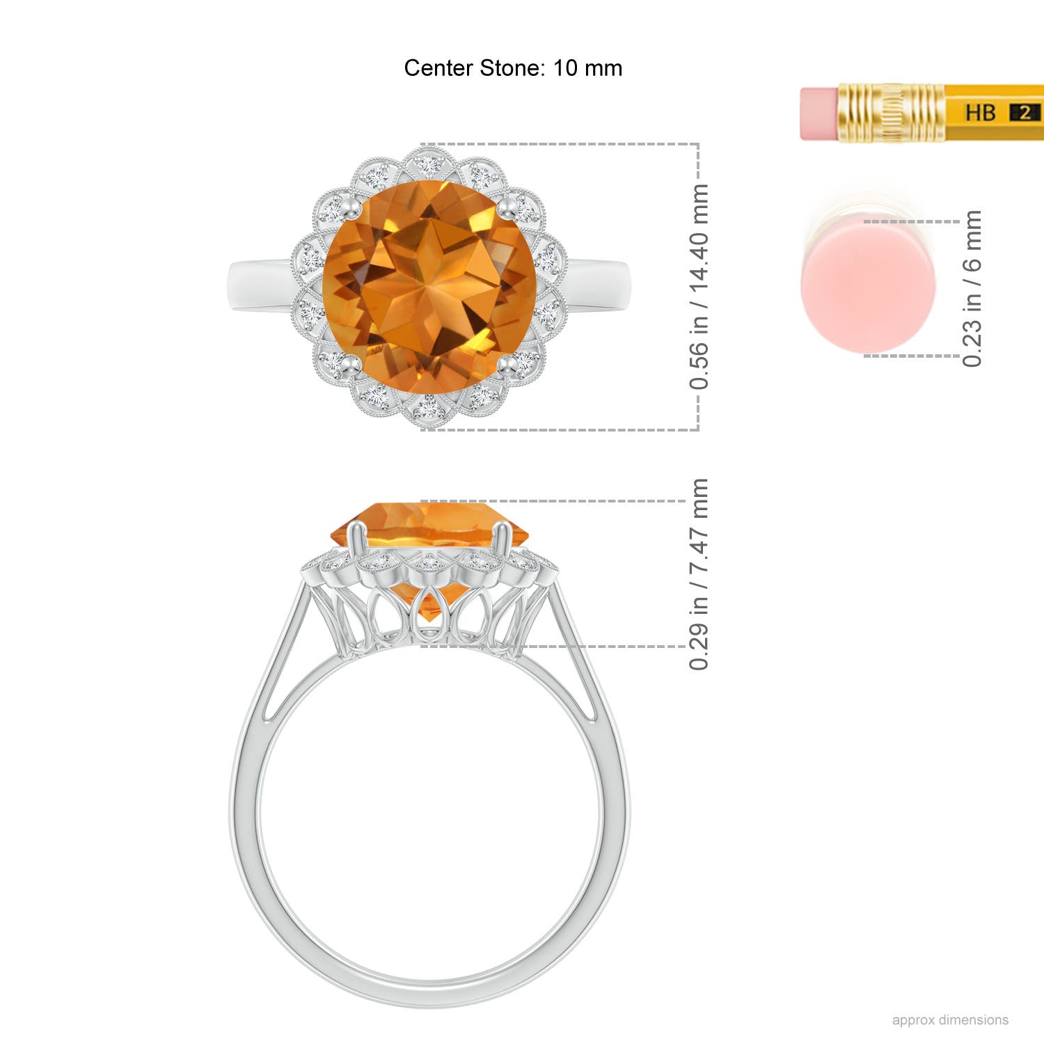 AAA - Citrine / 3.28 CT / 14 KT White Gold