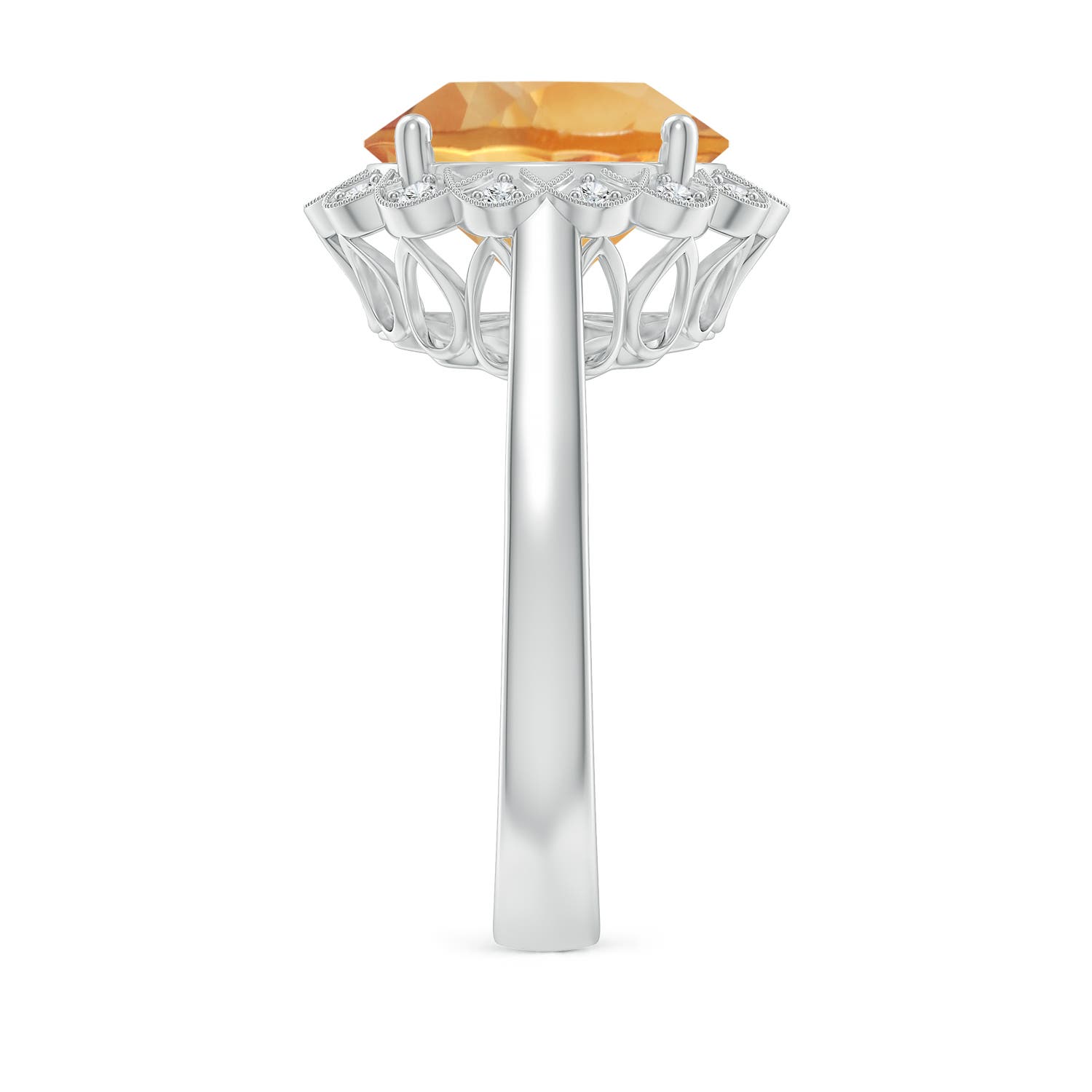 A - Citrine / 4.86 CT / 14 KT White Gold