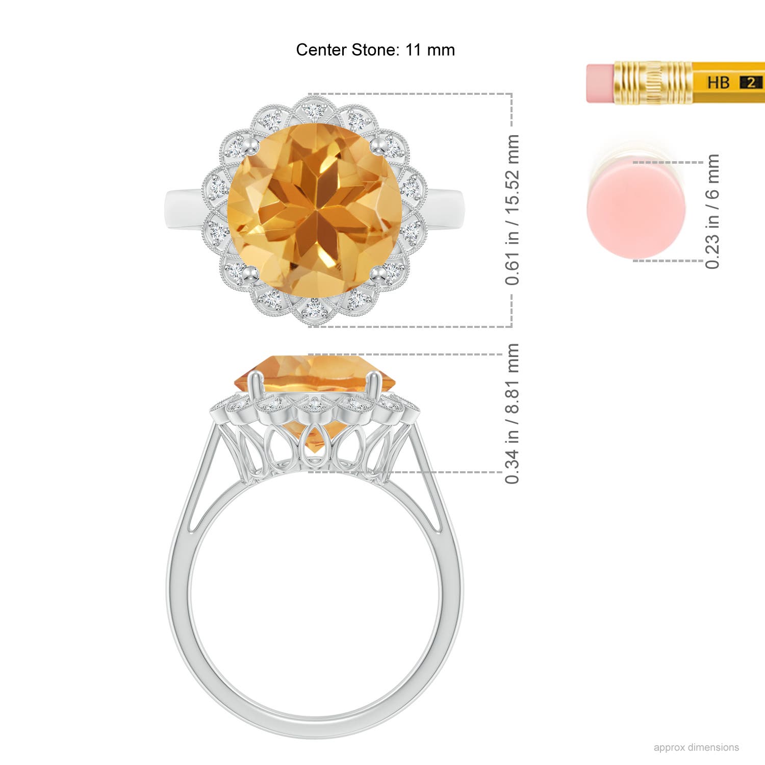 A - Citrine / 4.86 CT / 14 KT White Gold