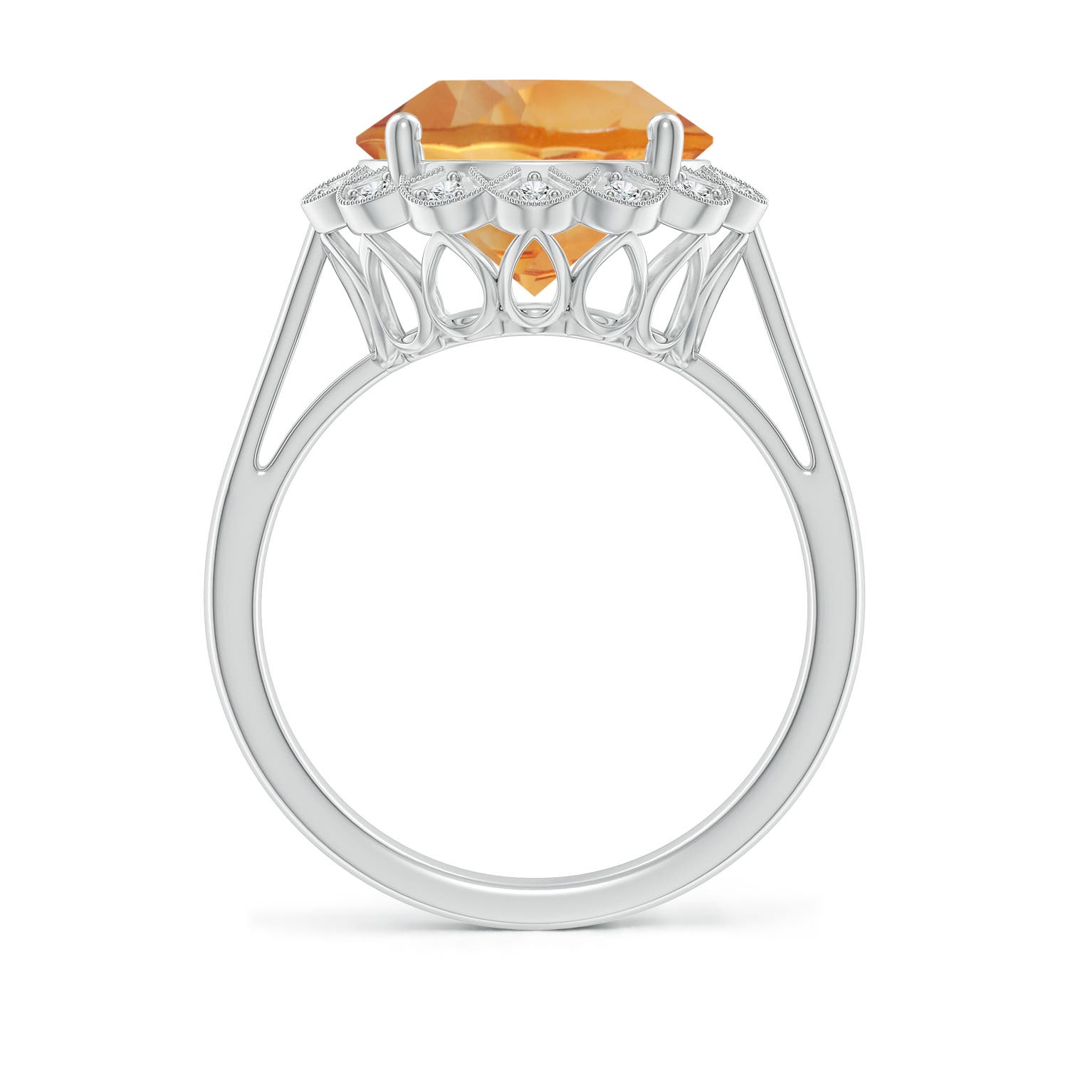 AA - Citrine / 4.86 CT / 14 KT White Gold