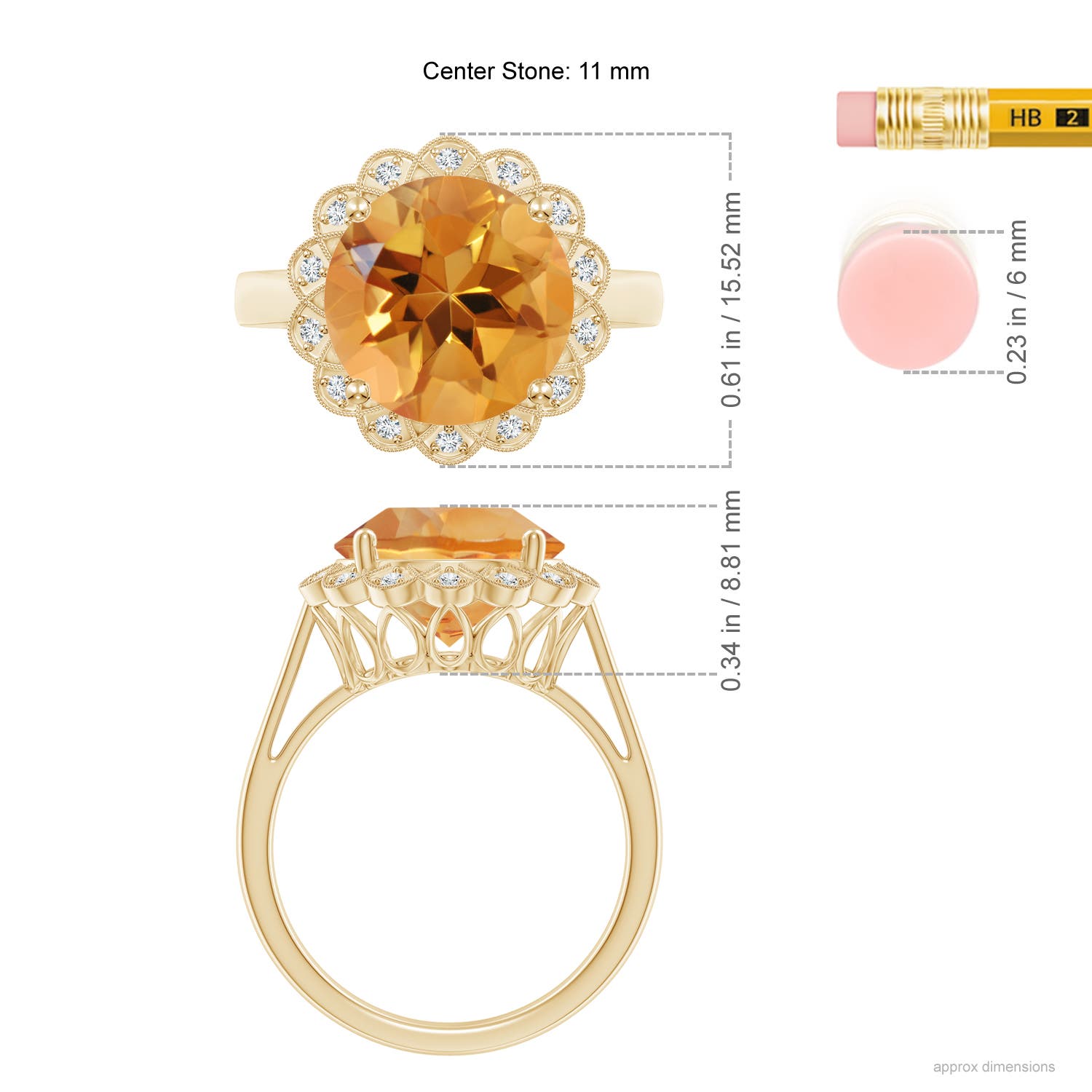 AA - Citrine / 4.86 CT / 14 KT Yellow Gold