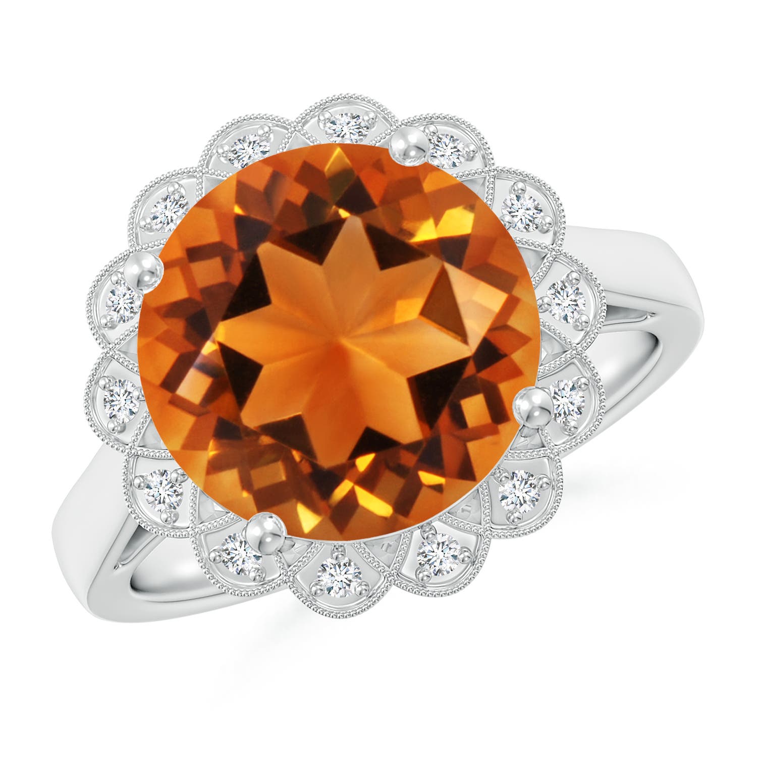 AAAA - Citrine / 4.86 CT / 14 KT White Gold