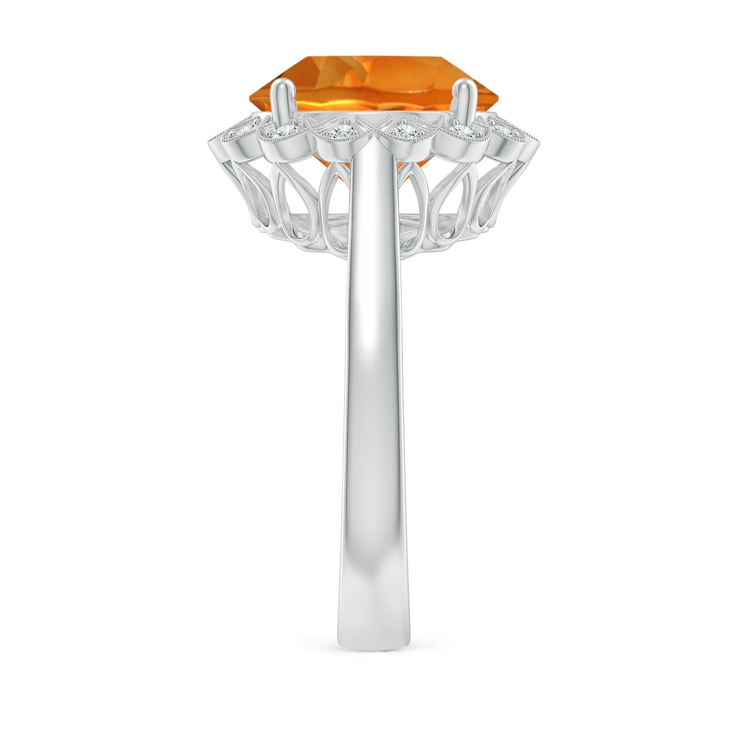 AAAA - Citrine / 4.86 CT / 14 KT White Gold