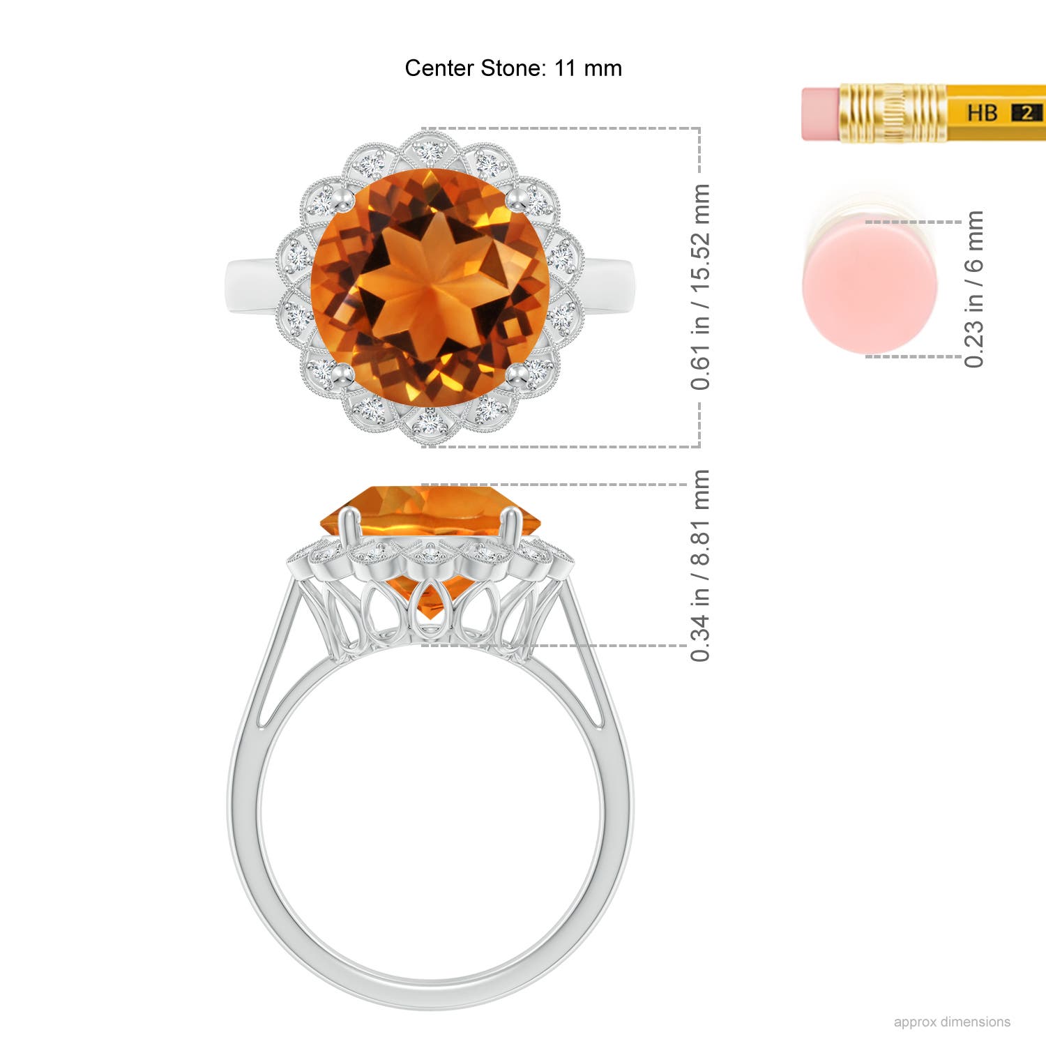 AAAA - Citrine / 4.86 CT / 14 KT White Gold