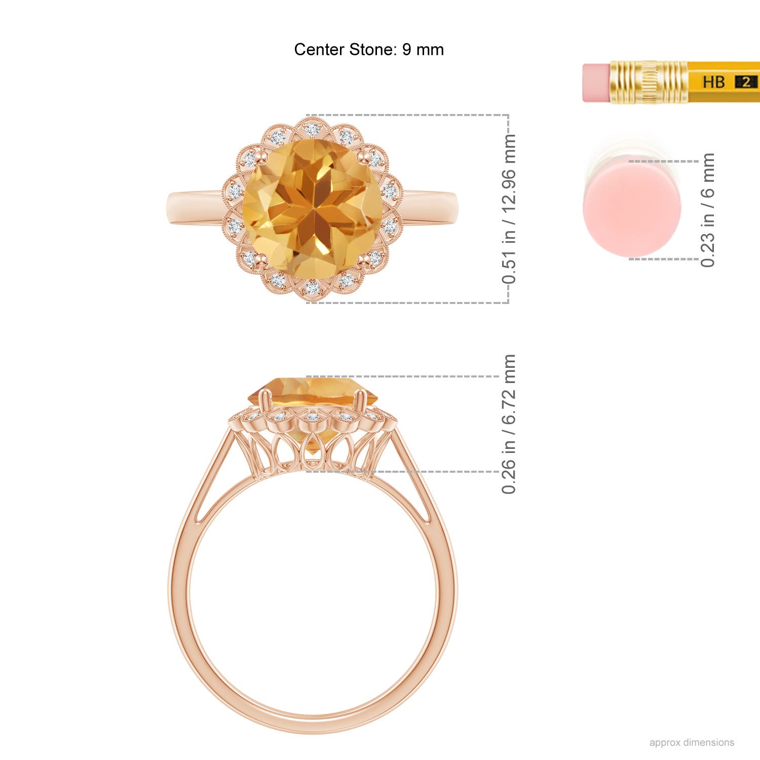 A - Citrine / 2.17 CT / 14 KT Rose Gold