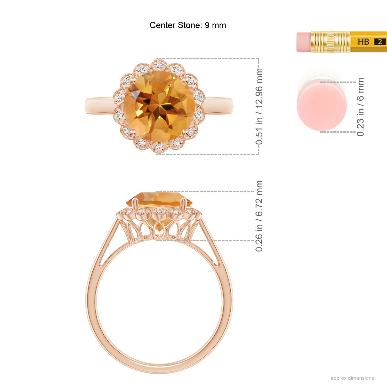 AA - Citrine / 2.17 CT / 14 KT Rose Gold